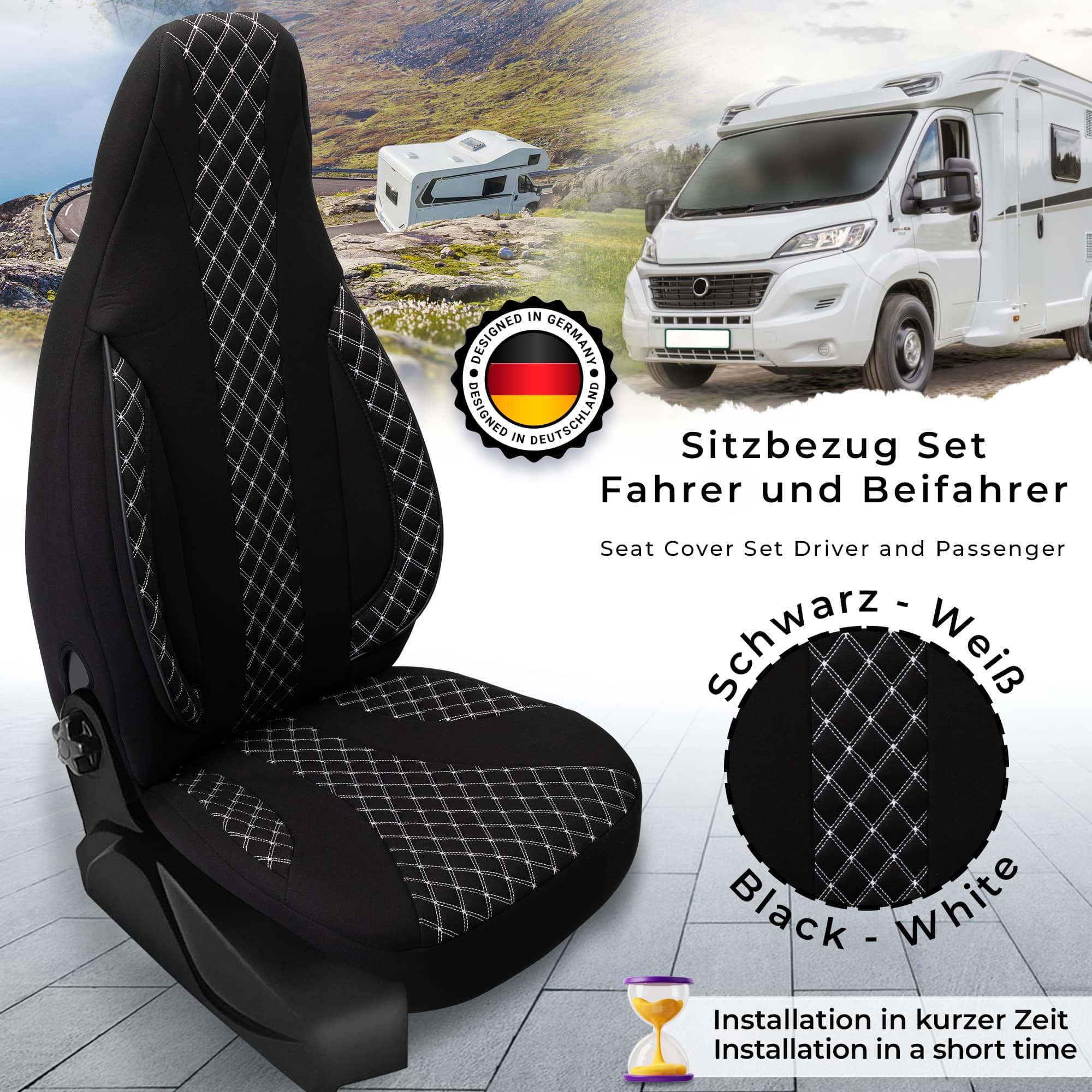 BREMER SITZBEZÜGE Wohnmobil Schonbezüge für Chausson Kastenwagen Van (WPL408)