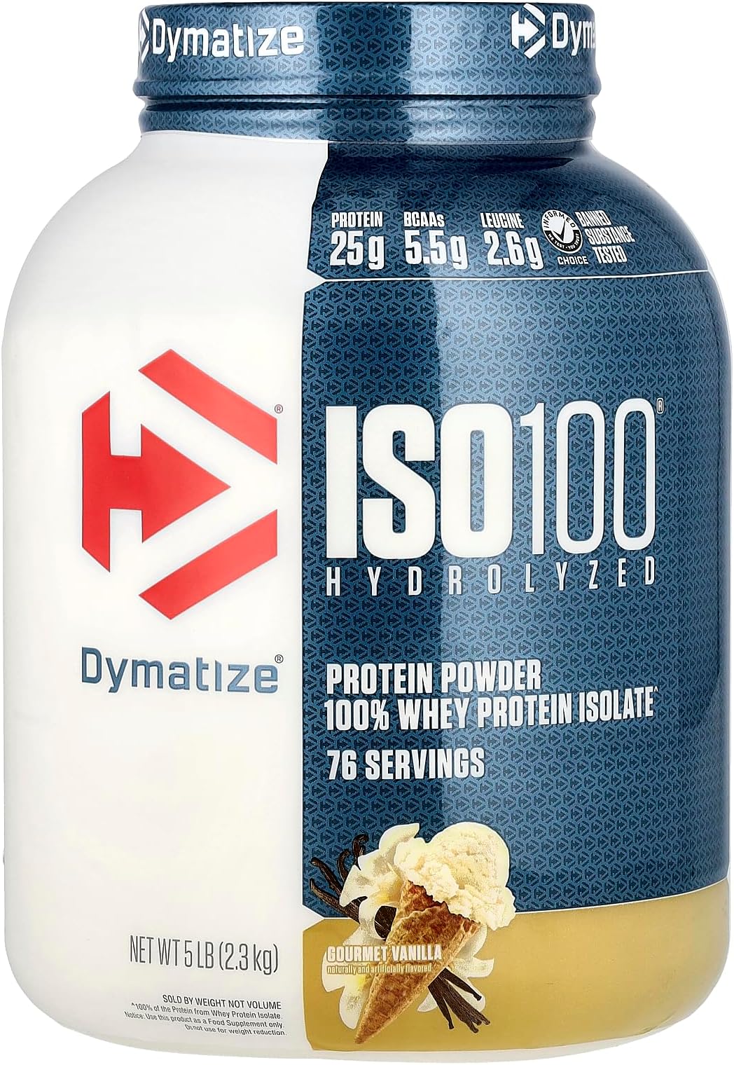 Dymatize Nutrition ISO 100 Hydrolyzed Whey Protein Isolate Gourmet (Vanilla, 2267.9 g)