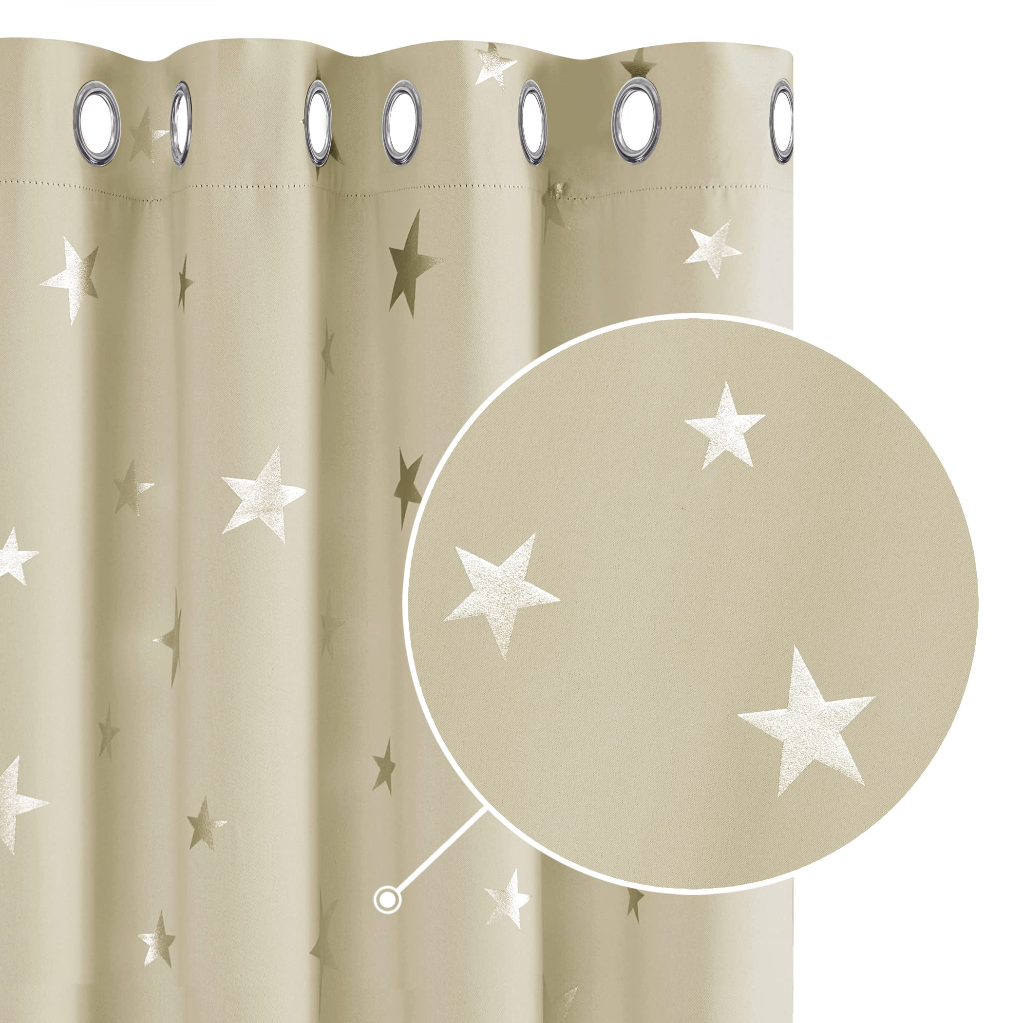 Deconovo Bedroom Space Curtains Thermal Insulated Eyelet Blackout Curtains for Living Room 52 x 54 Inch Drop Navy Blue 1 Pair — view 45