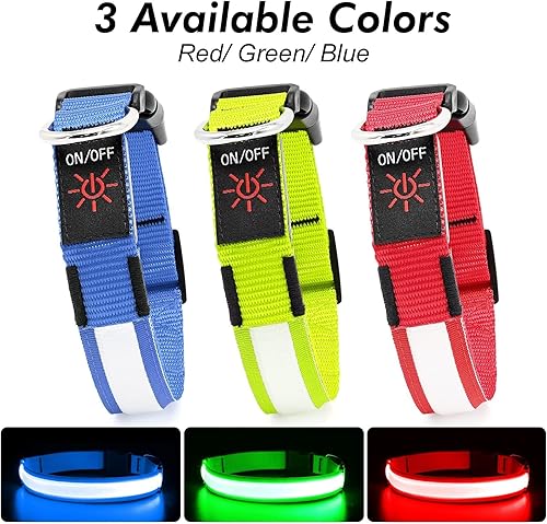 Miniatura 4 de BSEEN Collar para perro con luz LED, recargable, collares reflectantes resistentes al agua para cachorros, con luces navideñas que brillan en la