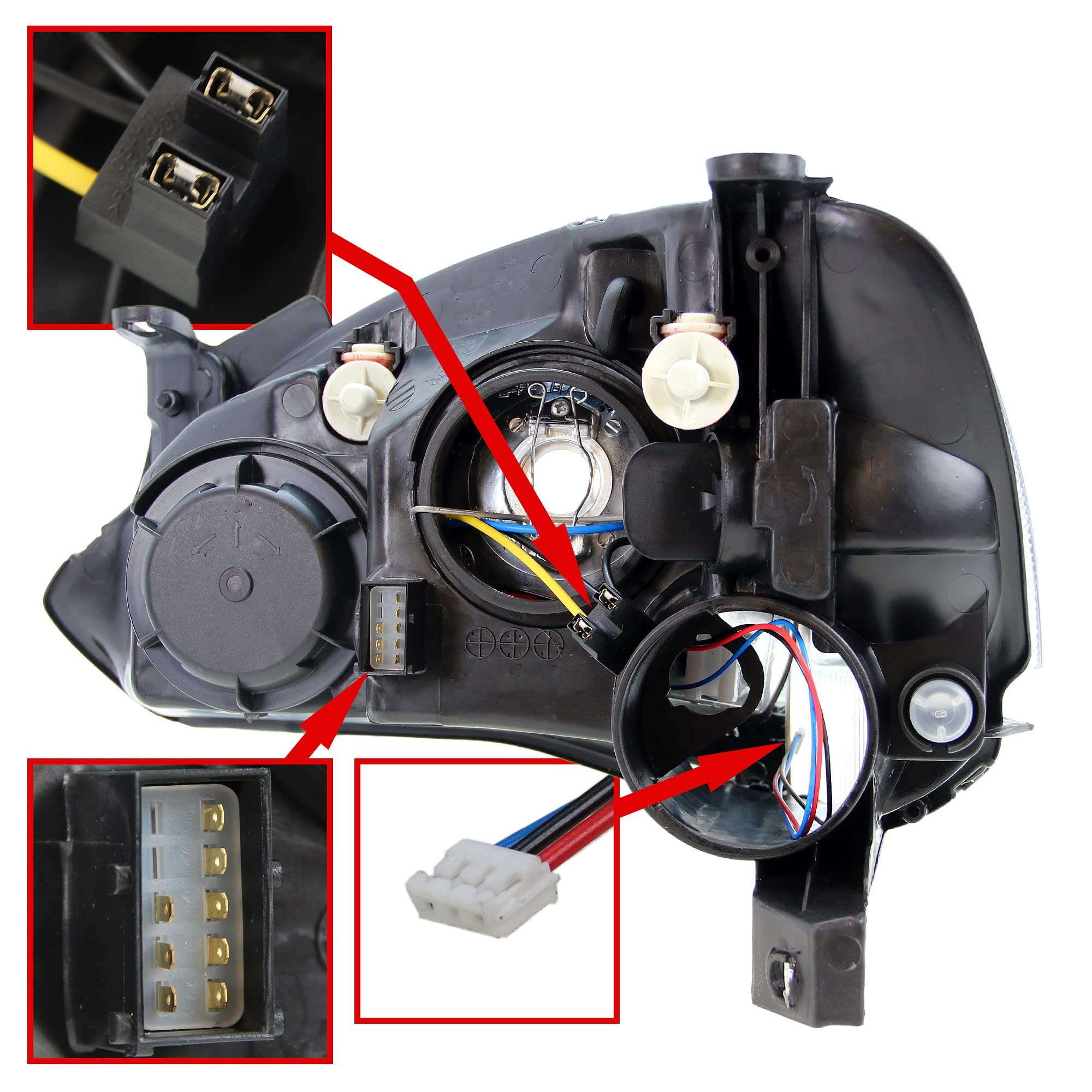 ATEC Germany 2x proiettori anteriori sinistro + destro H7 senza servomotore | Compatibile con: OPEL COMBO Kasten/Großraumlimousine, COMBO Tour, CORSA C, CORSA C Kasten/Schrägheck