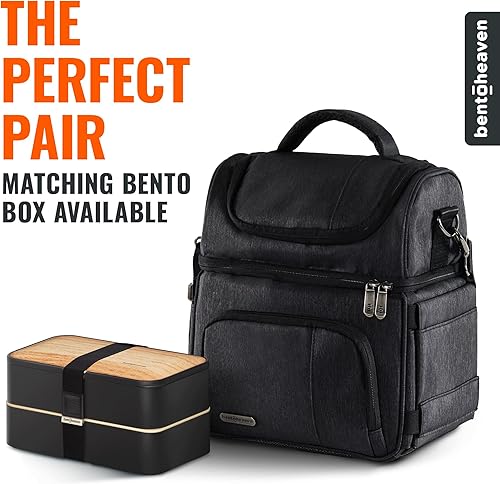 Miniatura 7 de Bentoheaven Lonchera para hombres y mujeres, materiales de primera calidad, capacidad extra grande (24 latas), doble cubierta, a prueba de fugas,