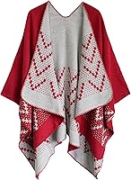 Vista 61 de Urban CoCo Poncho de colores para mujer, chal con frente abierto, color en bloques