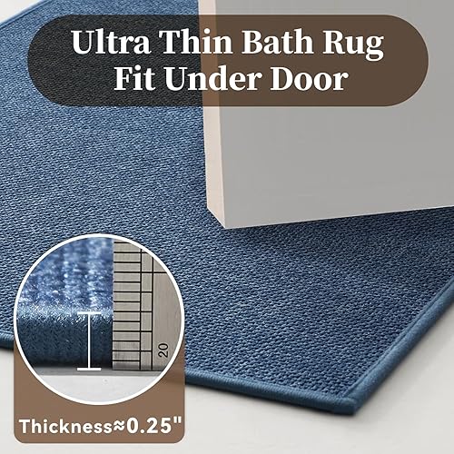 Miniatura 4 de MontVoo Alfombra de Baño - Alfombra Ultra Delgada Antideslizante para Baño de Secado Rápido, Respaldo de Goma, Alfombras de Baño Lavables que Caben