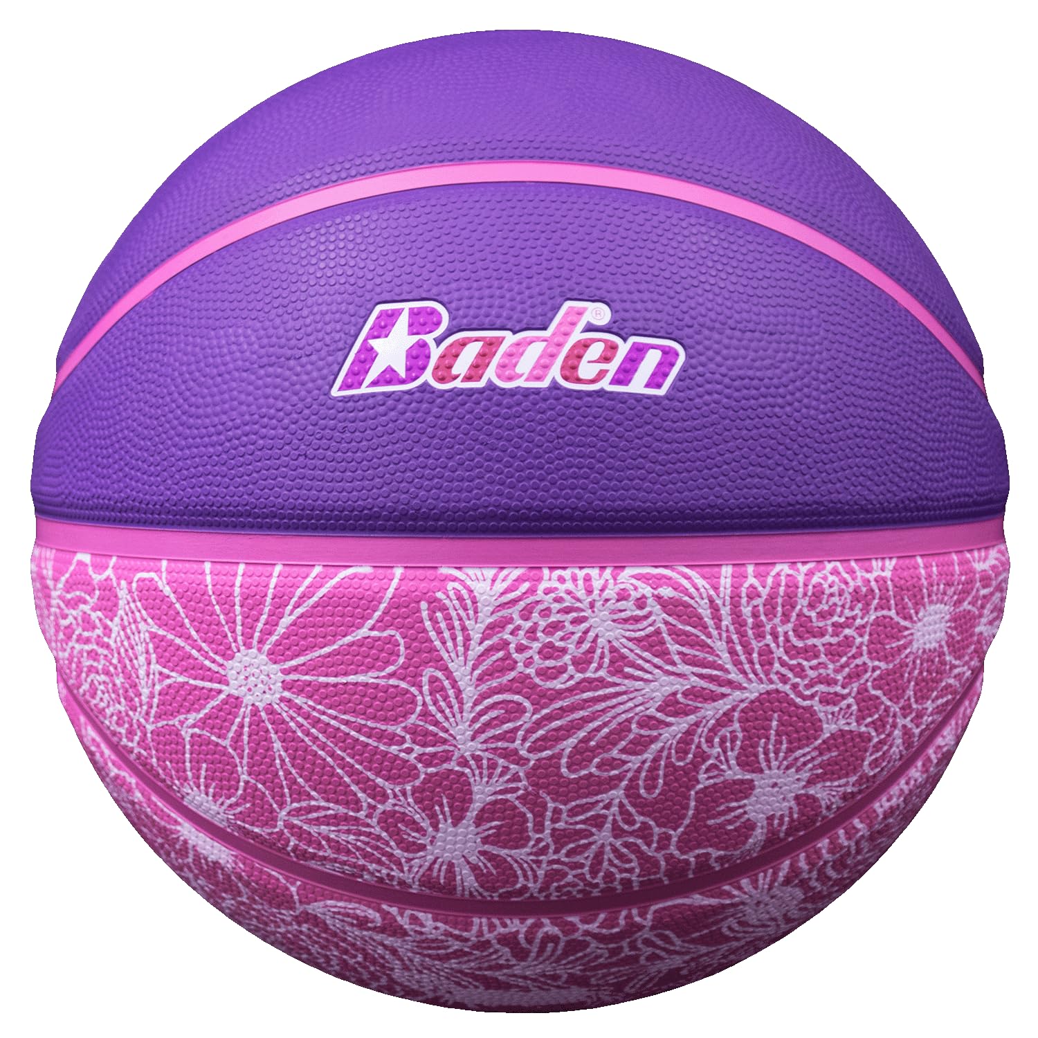 Baden | Legend Lifestyle Collection | Fun Design Outdoor Rubber Game Basketball | Youth & Adult Size 5,6,7 (Size 5, Bloomin' Baller)