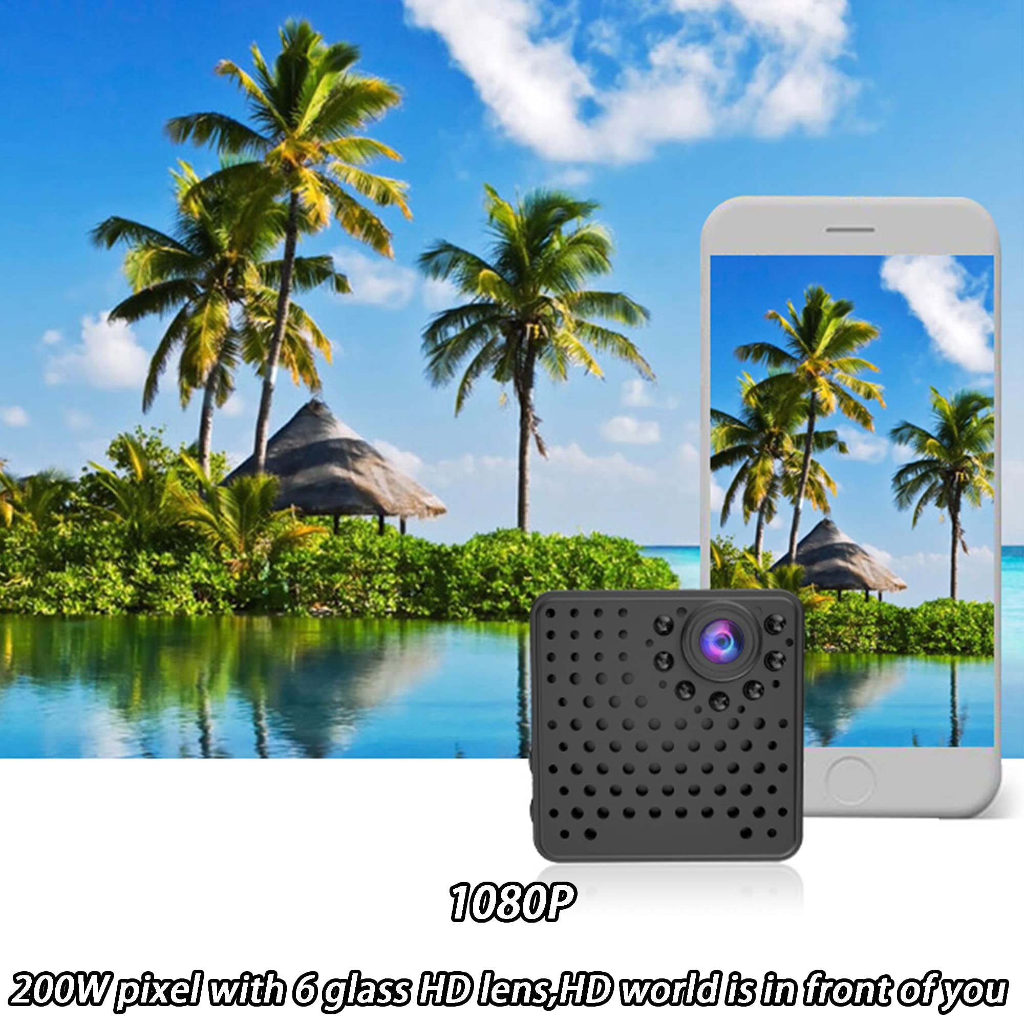 SDEQA Mini Caméra Espion 1080P WiFi Caméra De Sécurité Cachée Caméra Nounou avec Application/Détection De Mouvement/Vision Nocturne pour La Maison Et Le Bureau Surveillance De Voiture Intérieure