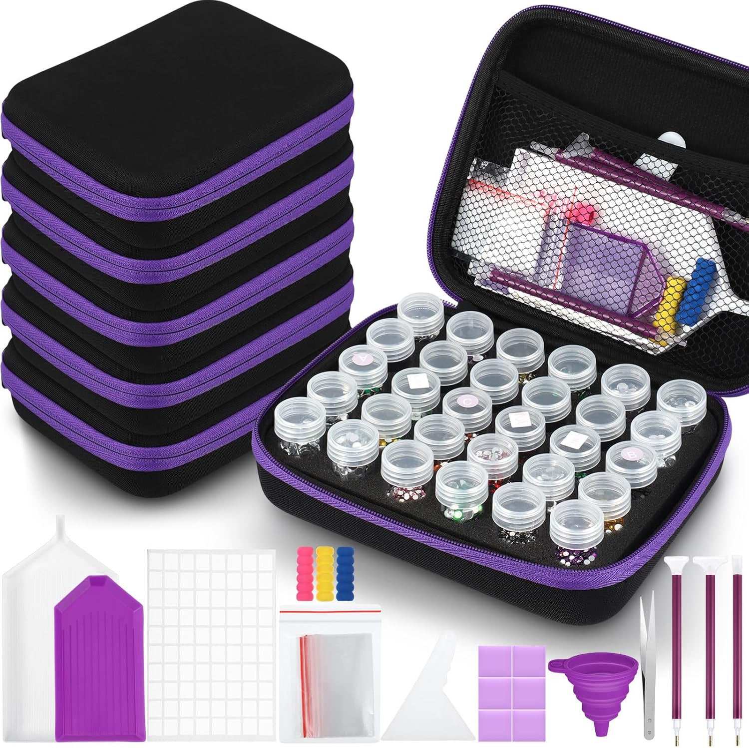 Suzile 6 Pack 30 Grids Diamond Art Storage Containers