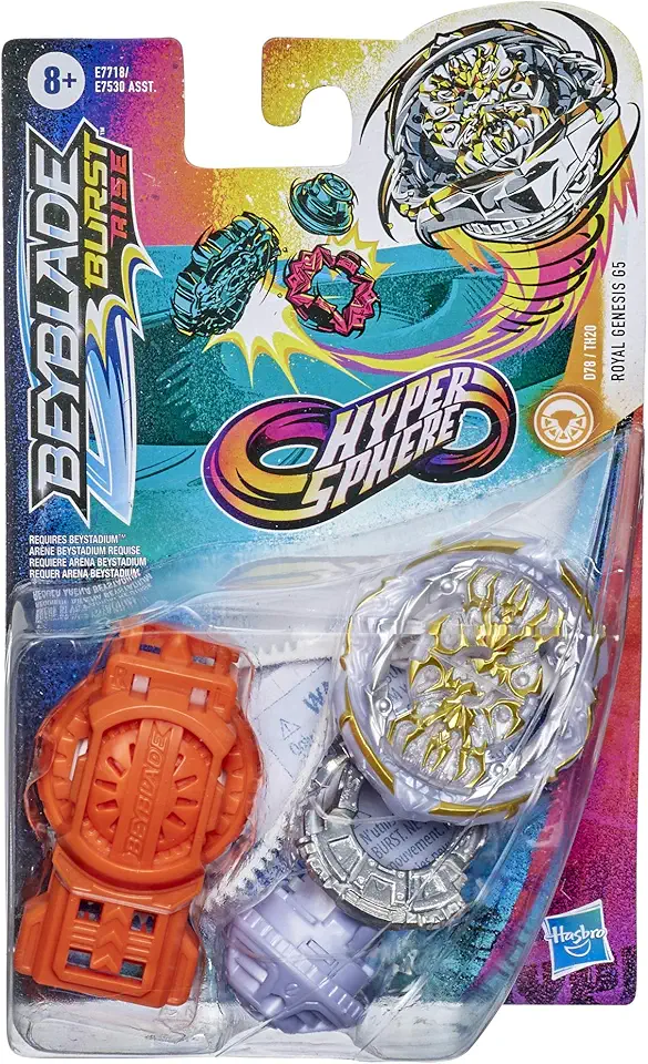 Beyblade Burst Rise Hypersphere Royal Genesis G5 Starter Pack - Stamina Type Battling Top Toy and Right/Left-Spin Launcher, Ages 8 and Up