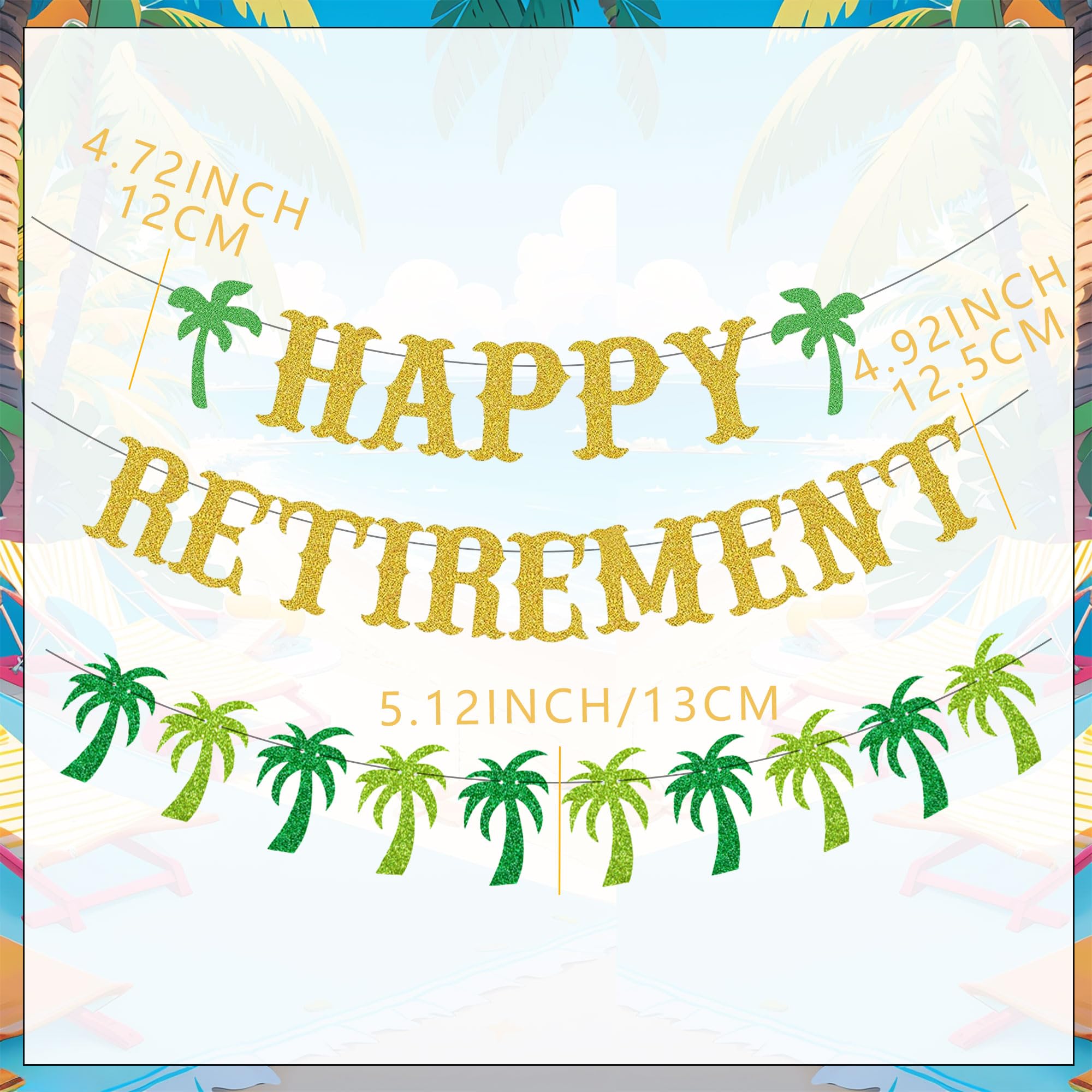Retirement Party Decorations Happy Retirement Banner Official Retired Coconut I'm Retired for Man Retired Farewell Party Decoration Supplies - Image 2
