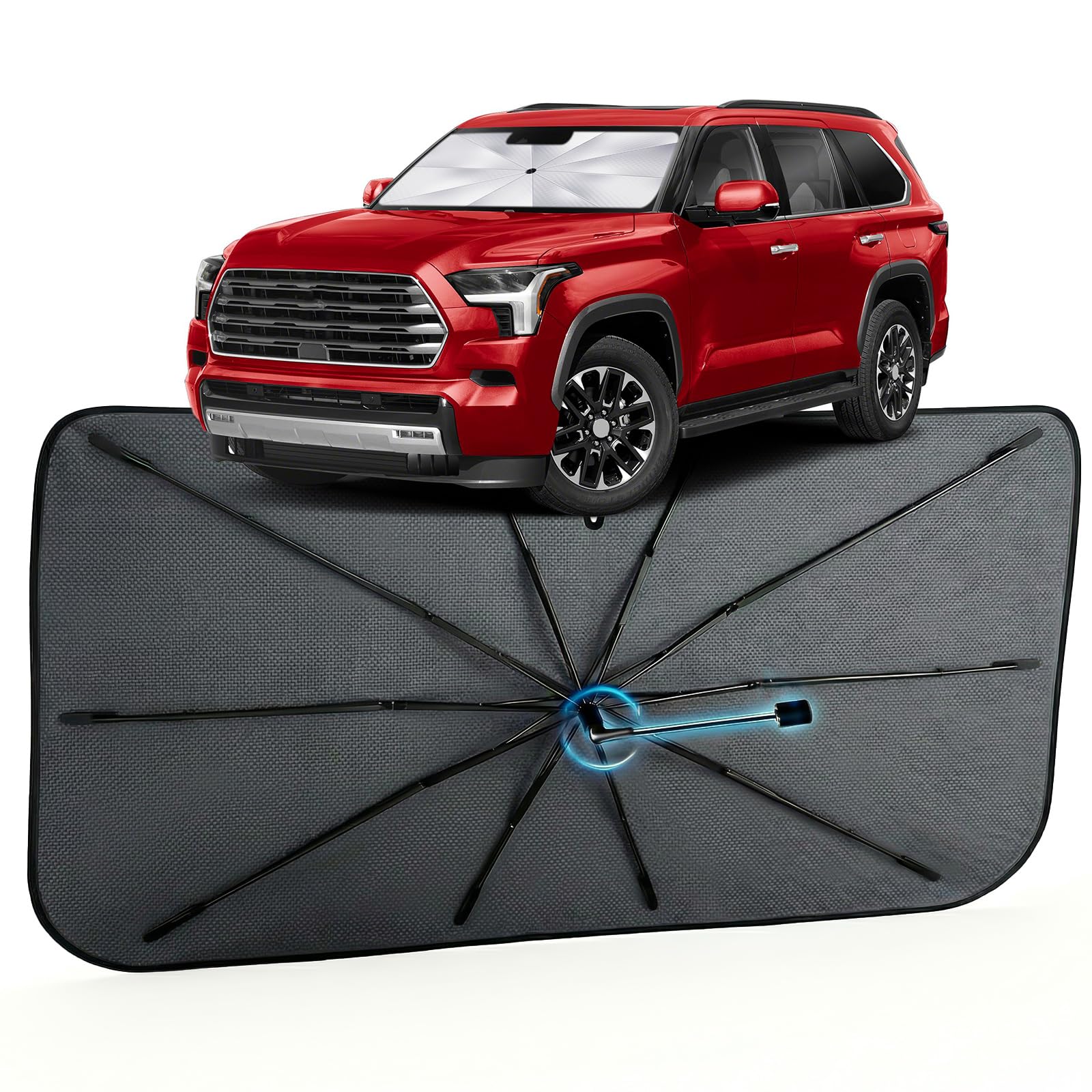Car Windshield Sun Shade Umbrella for Toyota Sequoia 2008-2026, 1:1 Fit