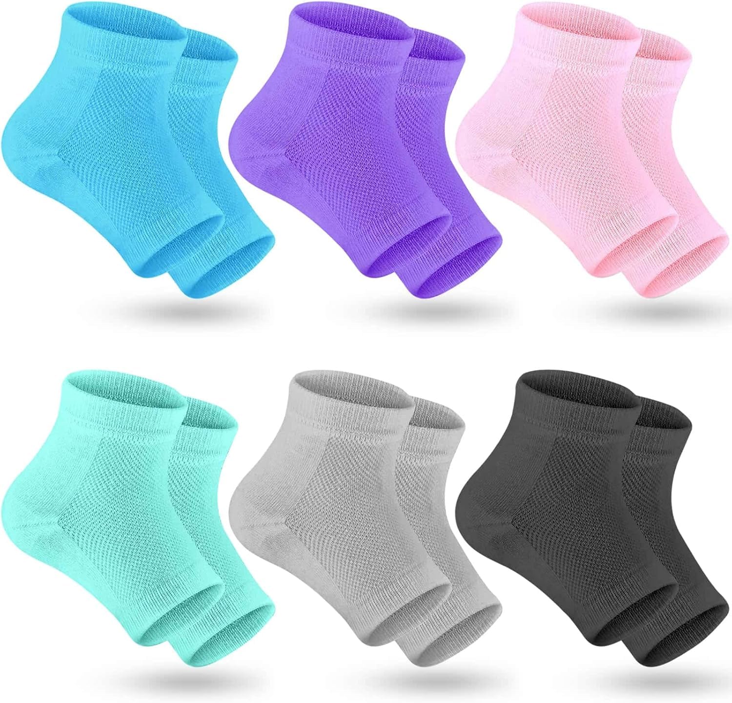 Dry Feet Cracked Moisturizing Silicone Gel Heel Socks for Women & Men heel Treatment, Foot Care Toeless Soften and Hydrate Dry Cracked Repair Rough Heels Foot Peel Mask for Dead Skin Hydrating Callus Remover Socks (Pack of 4 multi color) (FREE SIZE, 6, count) Dry Feet Cracked Moisturizing Silicone Gel Heel Socks for Women & Men heel Treatment, Foot Care Toeless Soften and Hydrate Dry Cracked Repair Rough Heels Foot Peel Mask for Dead Skin Hydrating Callus Remover Socks (Pack of 4 multi color) (FREE SIZE, 6, count)