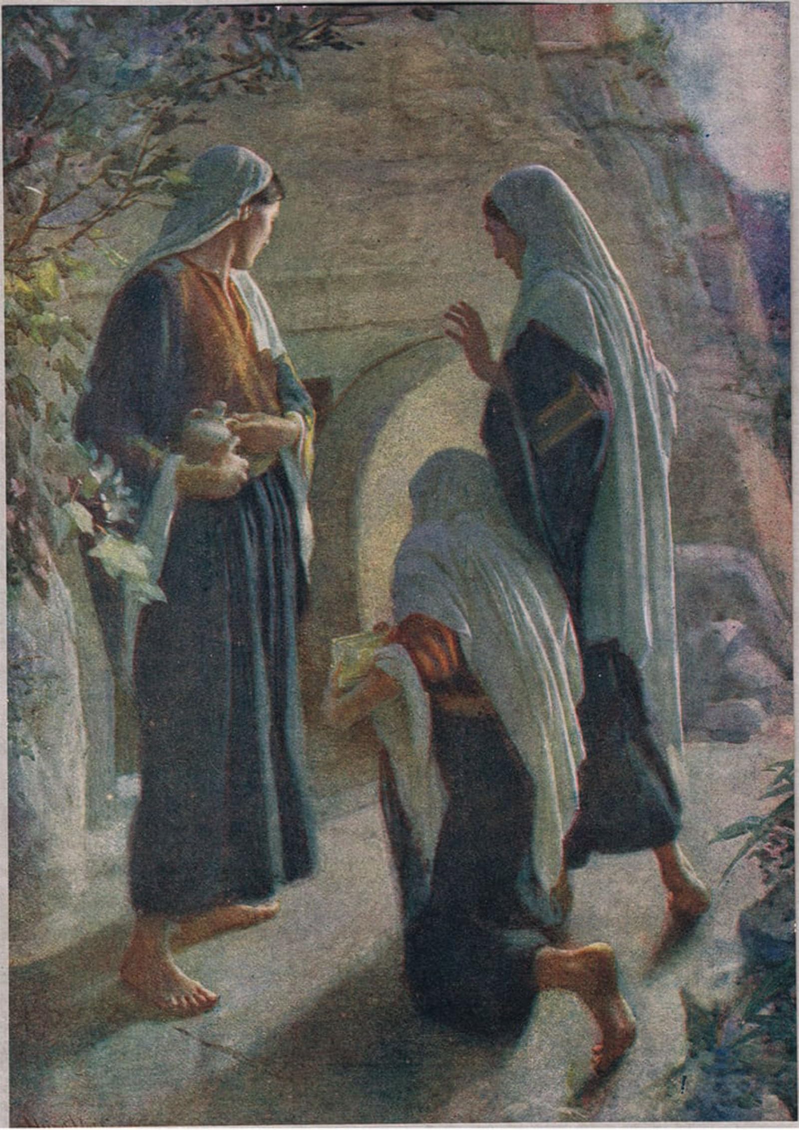 RZHRHJES Vintage Wall Art Picture on Canvas Wall Art Poster Woman At the Sepulchre by Harold Copping Canvas Poster for Office Decor 60x90cm