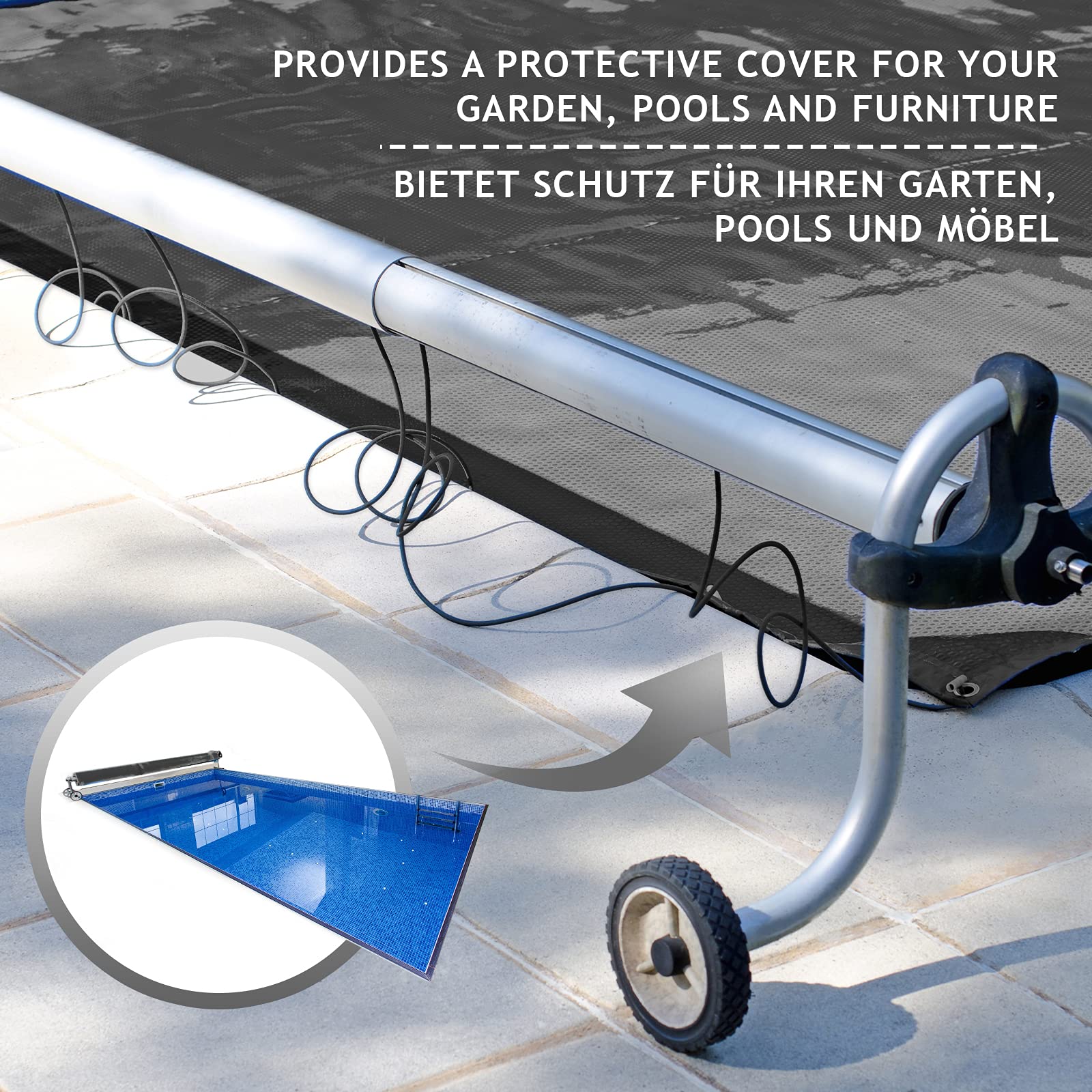 Jago® Abdeckplane - 650 g/m², 2x3/3x5/3x6/4x3/4x5/4x6/4x7/4x8/5x6/5x7/5x8 m, Wasserdicht & Reißfest, mit Ösen, Farbwahl, PVC-Schutzplane, LKW Plane Gewebeplane, Regenplane (Schwarz, 5 x 6 m)