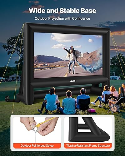 Miniatura 5 de VEVOR Pantalla de cine inflable de 20 pies, pantalla de proyector inflable con bolsa de almacenamiento portátil, proyección de película fácil de