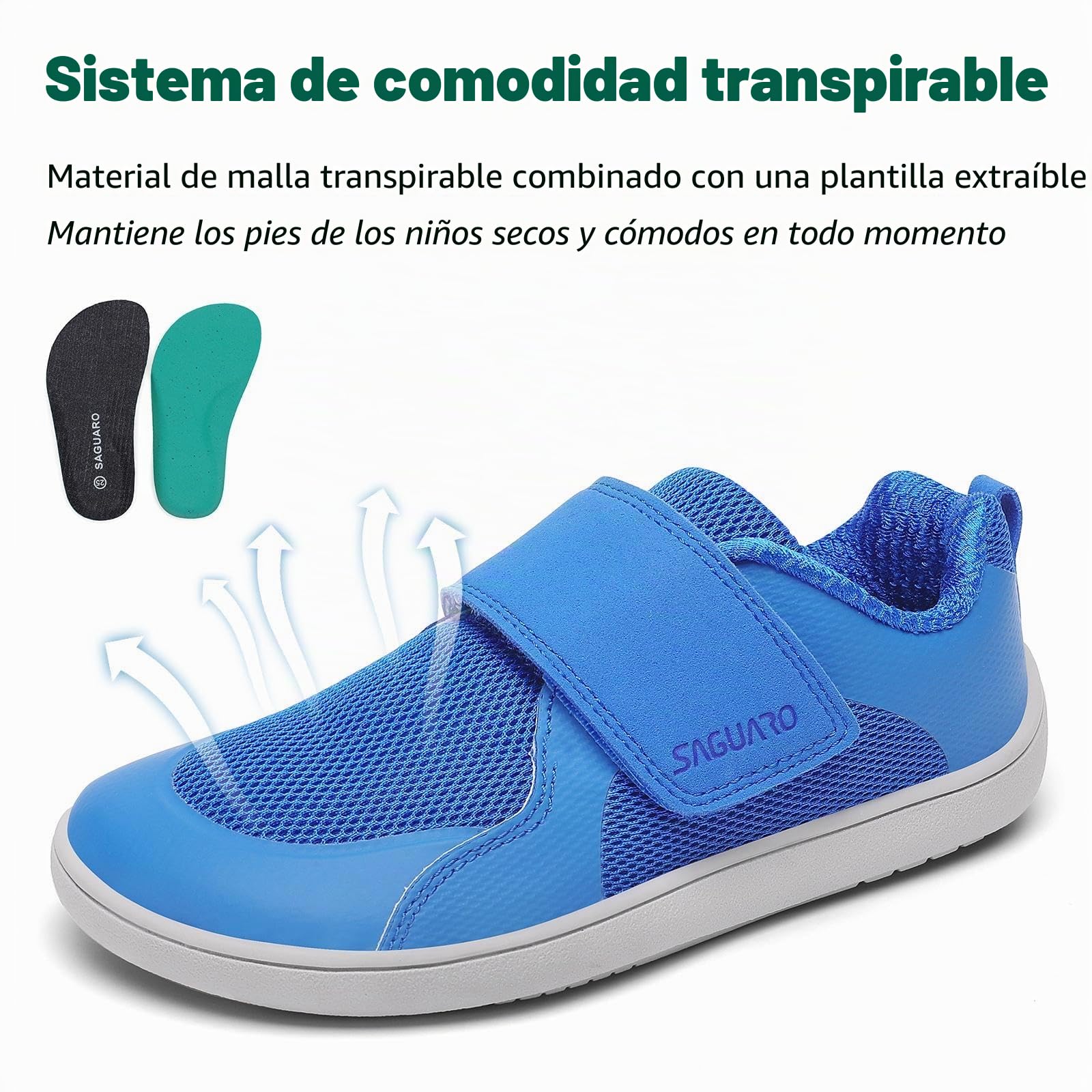 SAGUARO Zapatillas Barefoot Sneakers para Niños Transpirables Ligeras Flexibles para Exterior Interior, 26-36 EU