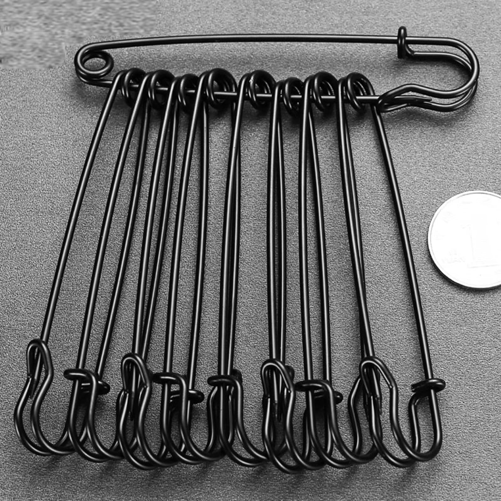 Lot De 15 Grandes épingles à Nourrice 50 Mm En Acier Inoxydable – Pour Kilt, Couvertures, Travaux Manuels – Avec 30 Trombones