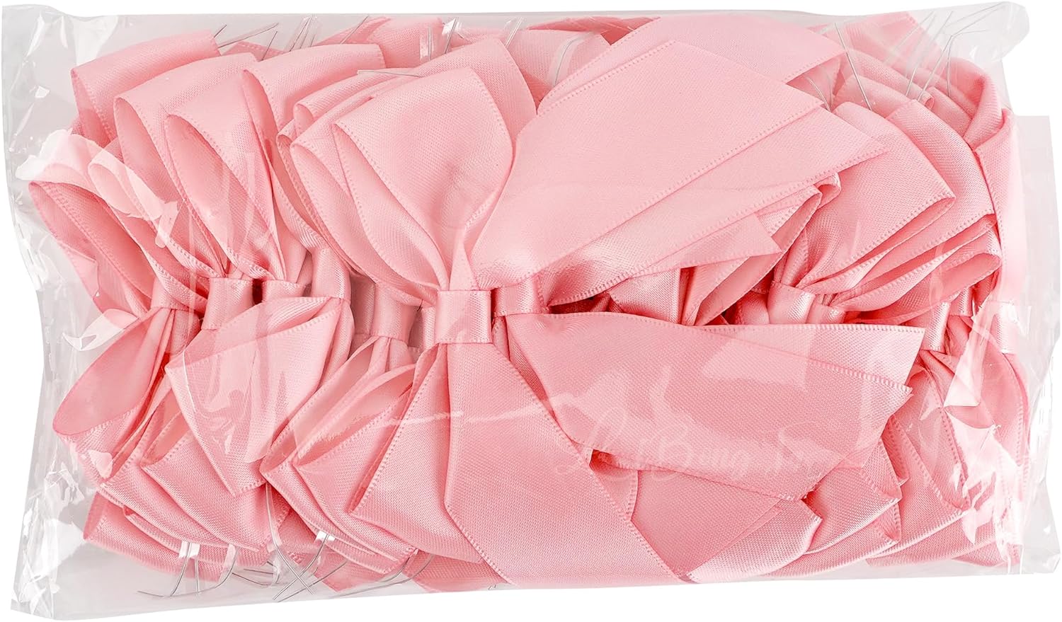 4.5" Satin Ribbon Pink Bows for Gift Wrapping, Twist Tie Bows, Cute Bows for Crafts, Party Favors, Premade Bows Pre-Tied Decorative Bows for Flower Bouquets Candy Apple Bows-24 Counts - Image 8