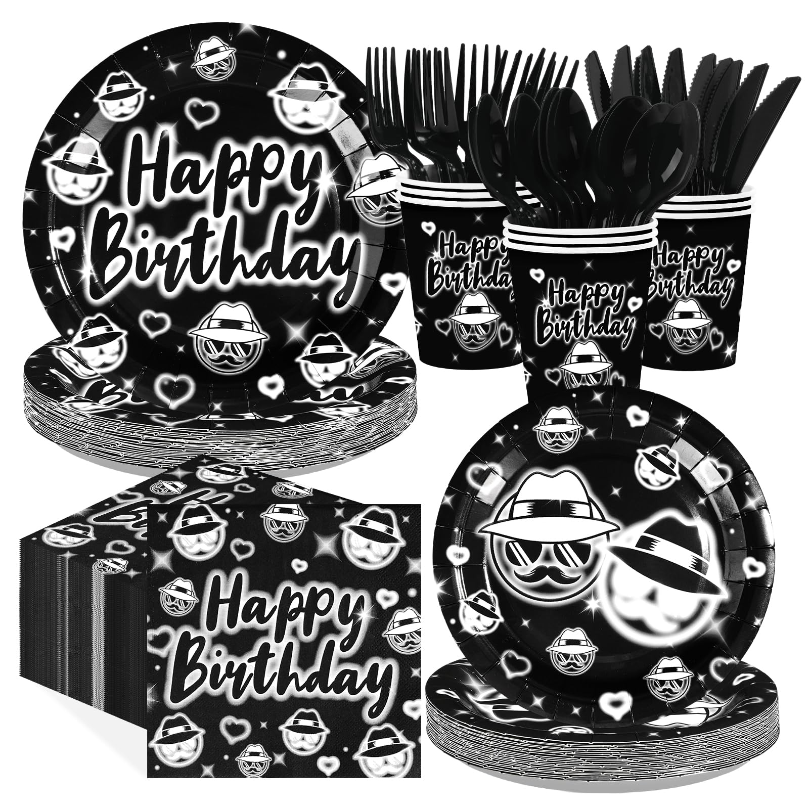 168 Pcs Cholo Early 2000s Party Decorations for Men, Serves 24