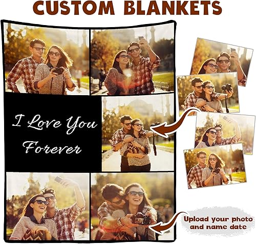 Miniatura 2 de Gemuniya Mantas personalizadas con fotos, regalos personalizados para el día de San Valentín, regalos para parejas, manta con imagen personalizada