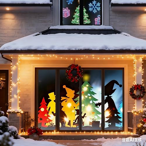 Pantalla de proyector holográfica portátil pantalla de proyección de ventana de puerta de doble cara para el hogar, pared, ventana, patio, exterior,