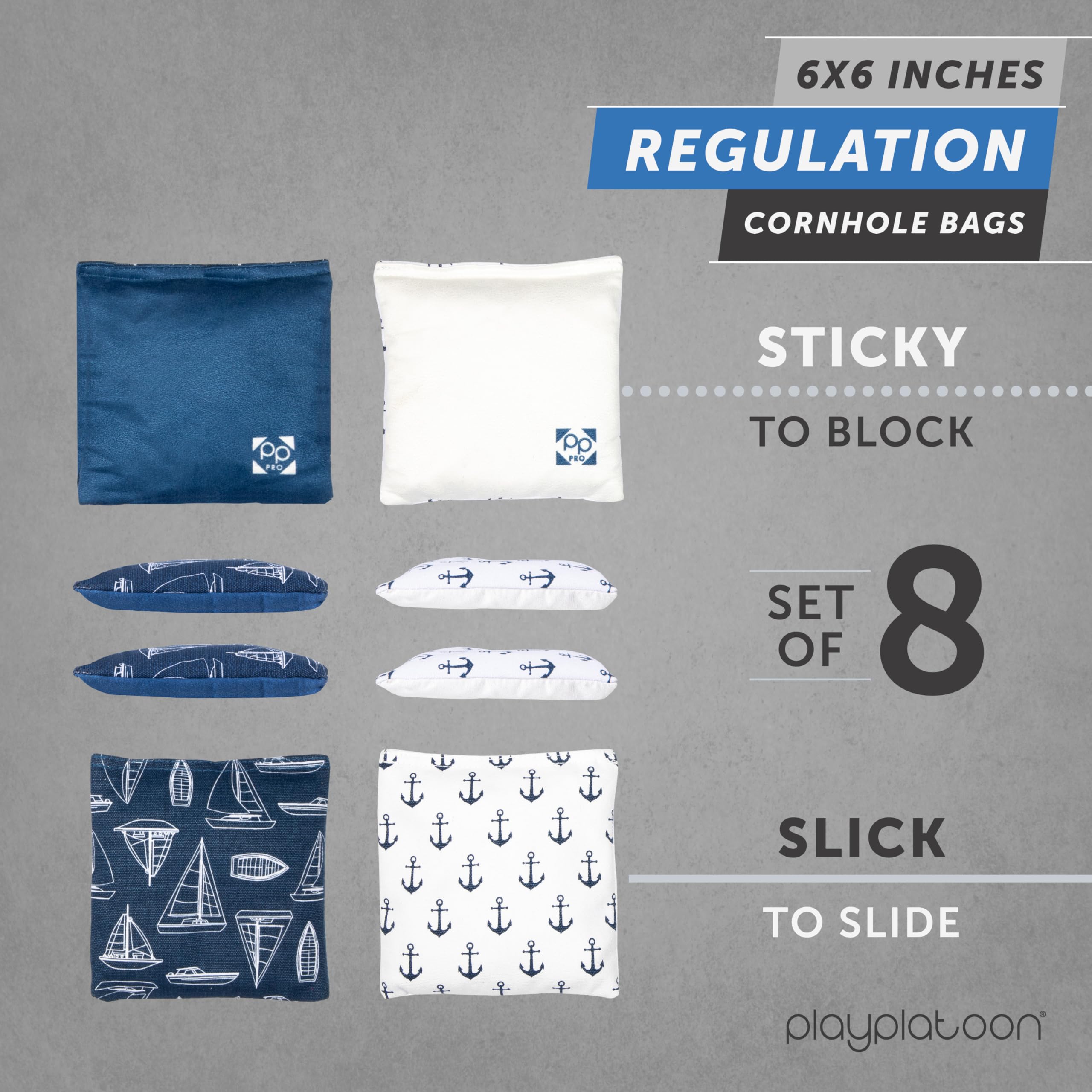 Bolsas de Cornhole de Tela de Pato Resistentes a la Intemperie, Juego de 8 Bolsas de Frijoles para Jugar con Cornhole, tamaño y Peso Regulares