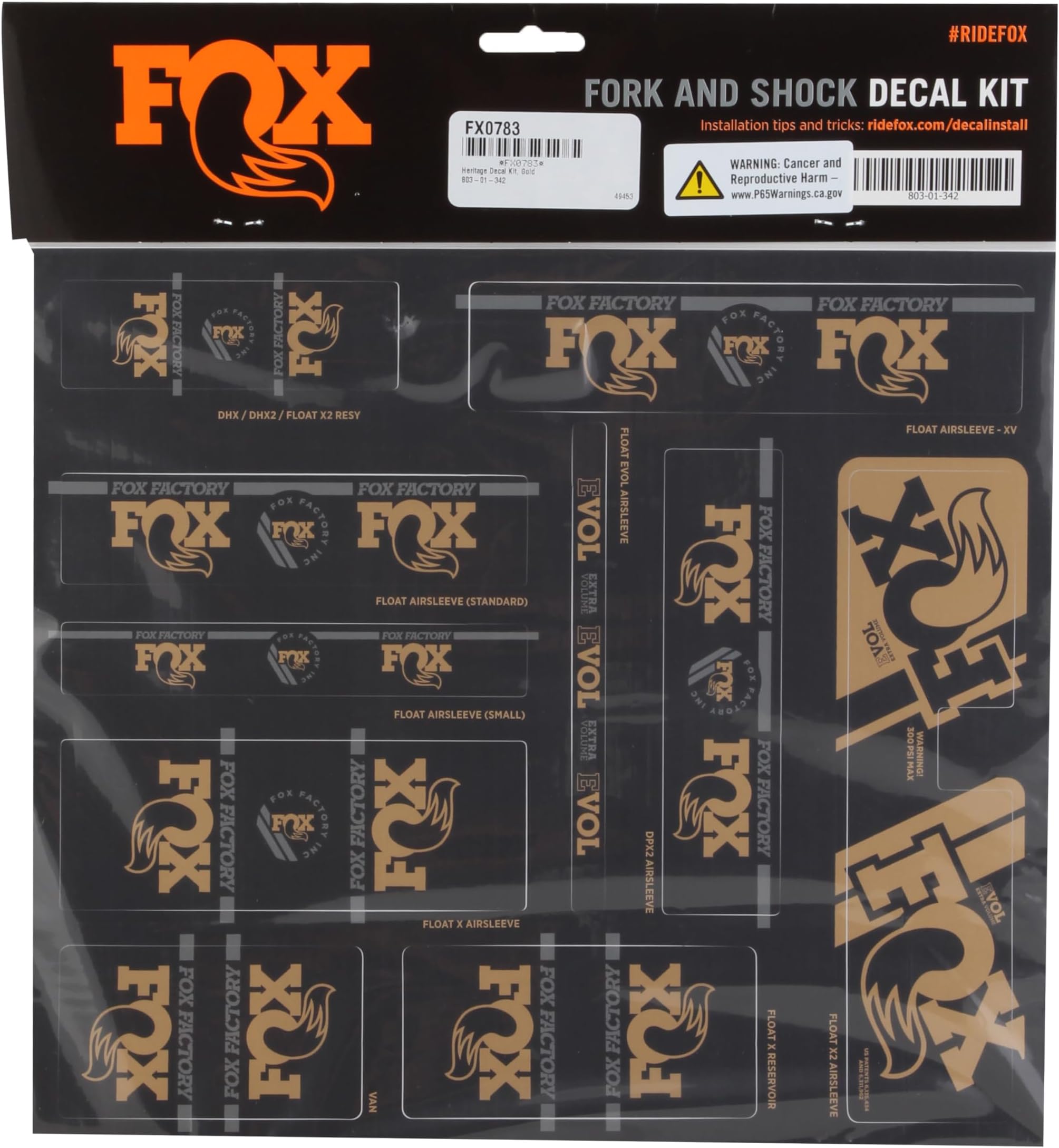 Fork & Shock Heritage Decal Kit