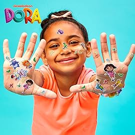 Dora Puffy Sticker Playset, 35 Reusable Stickers and 2 Play Scenes, Fun Kids Activities, Toddler Toys, Road Trip Essentials, Gifts for 4 Year Old Girl, Mess Free Airplane Toy for Little Ones