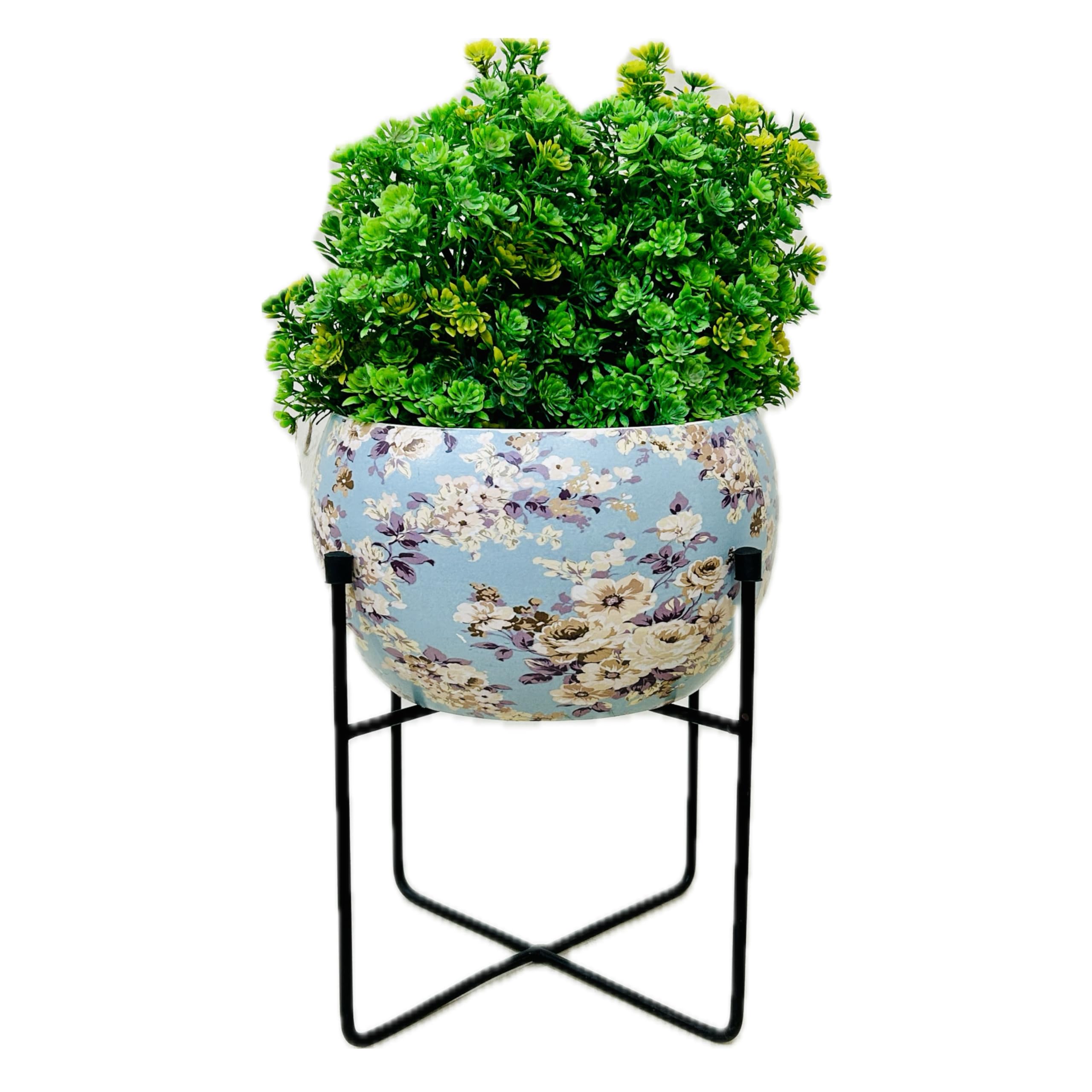 AMC DECORATIVES Multicolour Metal Pot, Meena Printed Planter, Rust-Free Powder Coating, Indoor Outdoor Use, Home Decor, Balcony and Garden Plants Not Included, Pot Size: 7 x 7 x 4 inches (B0CL4HGBLJ) Amazon Price History, Amazon Price Tracker