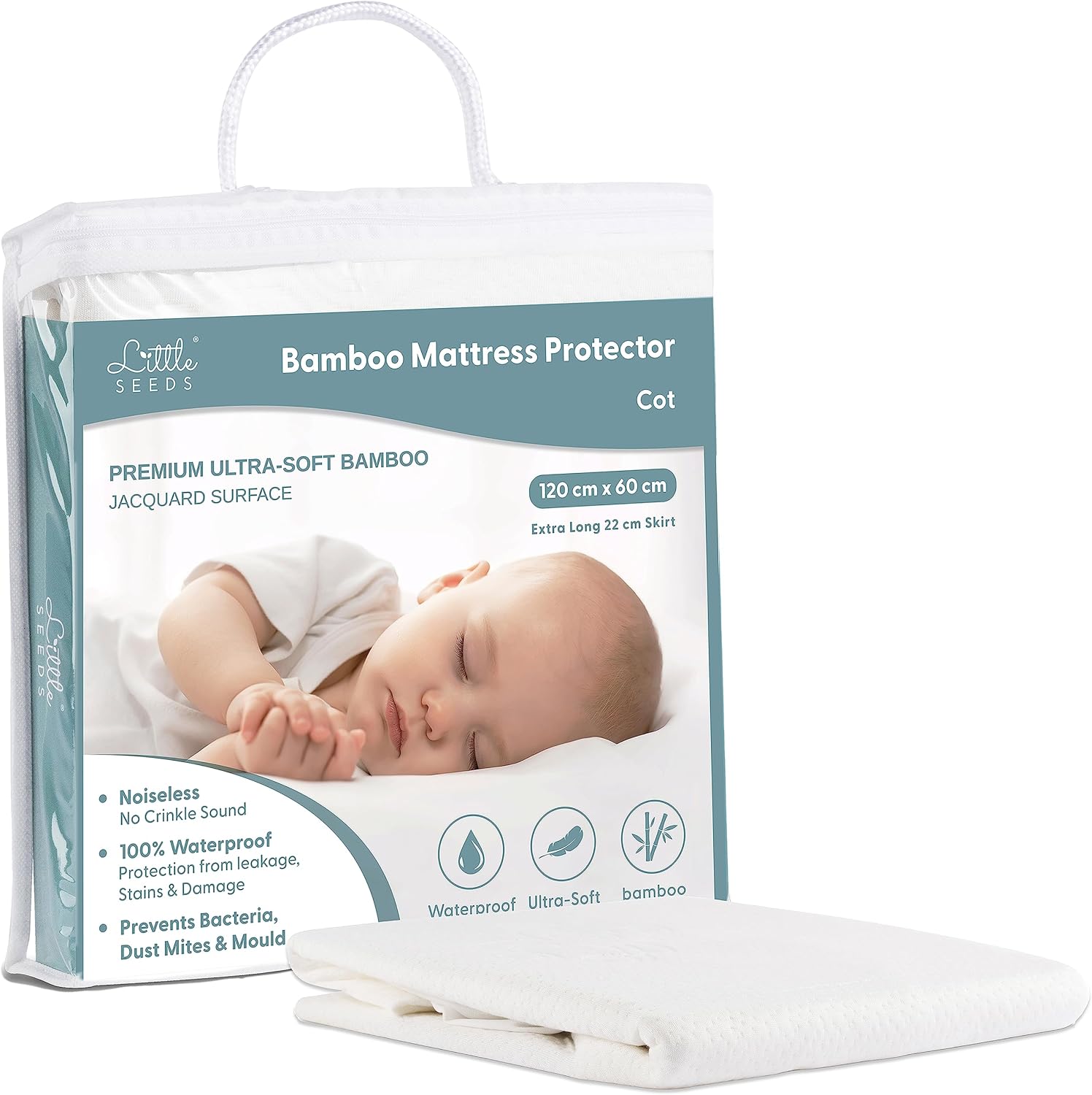 Baby Mattress Protector For 120 x 60cm Cot Bed Fitted Sheet
