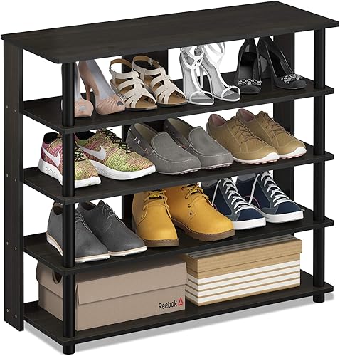 Miniatura 16 de Furinno Turn-N-Tube - Zapatero vertical, organizador de zapatos estrecho de 8 niveles, almacenamiento de zapatos independiente, estante de zapatos