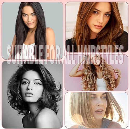 Miniatura 6 de K&K Plancha 2 en 1, rizador de turmalina y titanio, plancha de pelo de 1 pulgada, placa 4D giratoria de 360, pantalla LED para mujer, cabello corto,