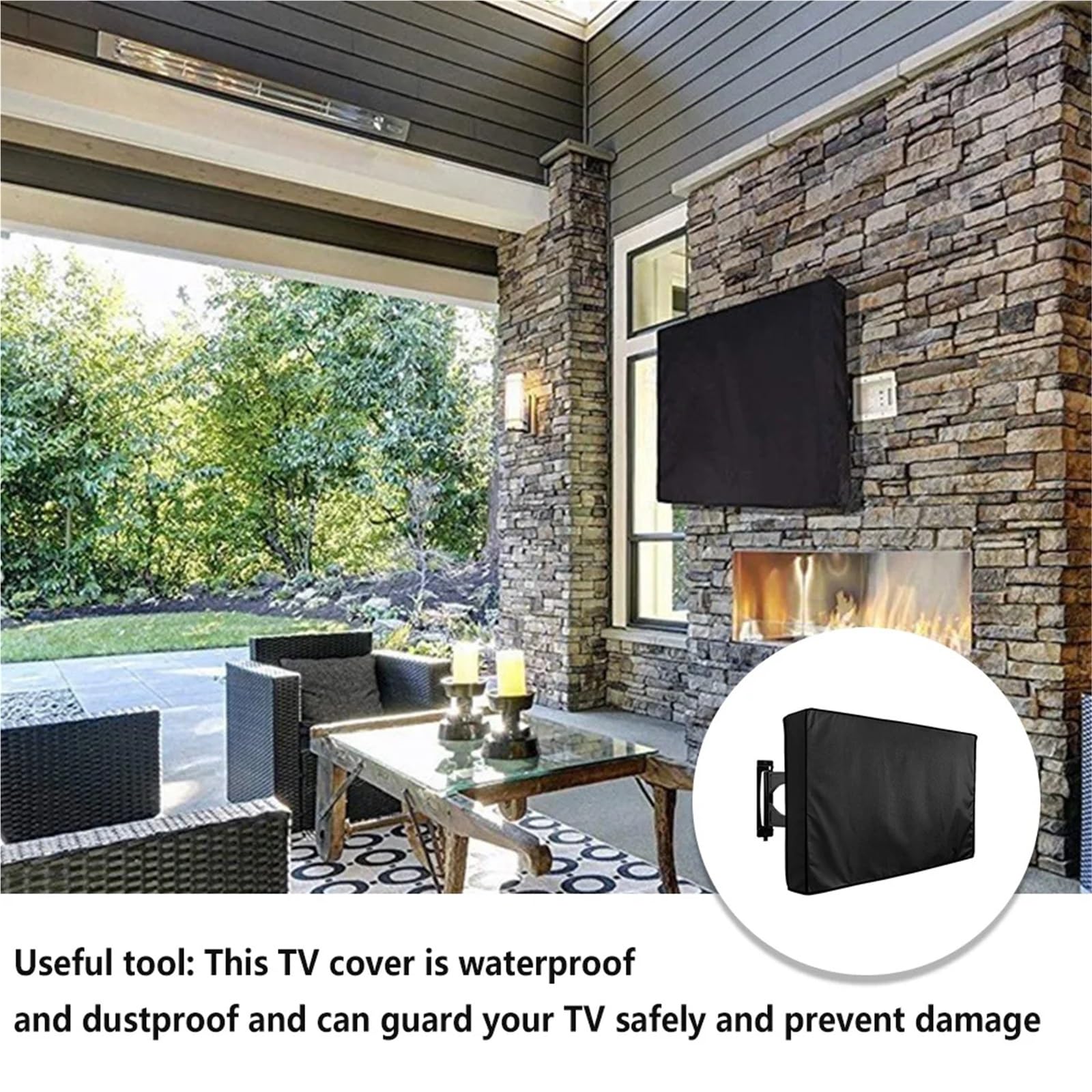 Fundas Protectoras para Televisores Outdoor TV Mount Cover Television Courtyard Living Waterproof Dustproof Protector Foldable Guard 22-24 Inch(60 65 Inch)