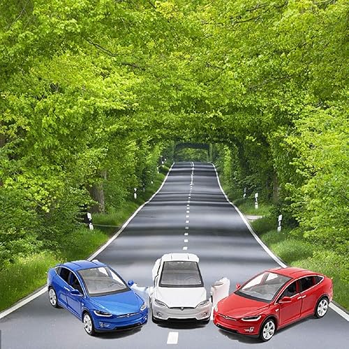 Miniatura 4 de CorCar Coche de juguete modelo X, juguete de coche de aleación con luces y sonido, escala 132, modelo de coche (negro)