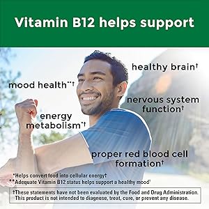 Nature Made Energy B12 1000 mcg, Dietary Supplement for Energy Metabolism Support, 80 Gummies, 40 Day Supply Packaging may vary