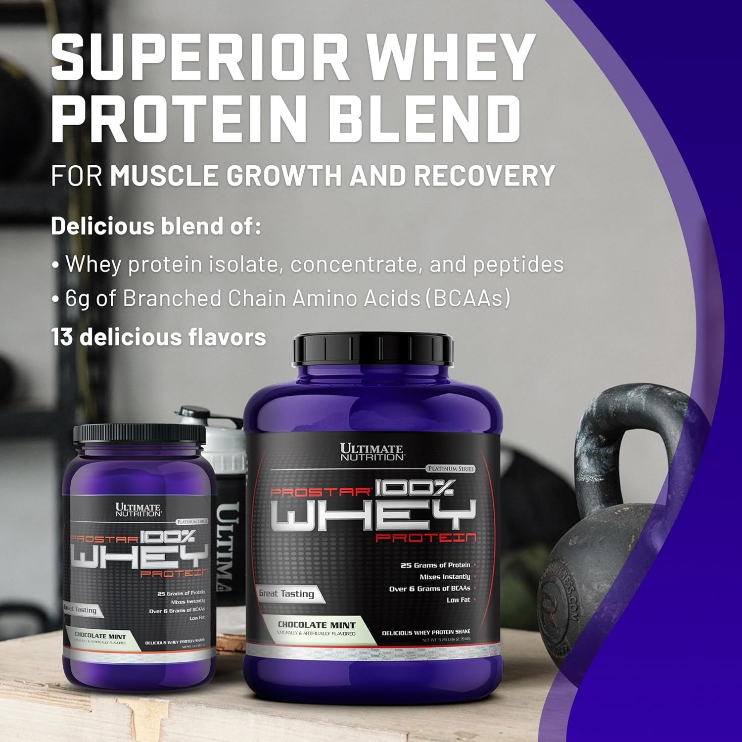 Ultimate Nutrition Prostar Whey Protein Powder Isolate, Gourmet Chocolate Mint - Low Carb, High Protein Powder Shake for Muscle Gain & Recovery - Low Sodium, Low-Fat & Keto Friendly - 2 lbs Tub