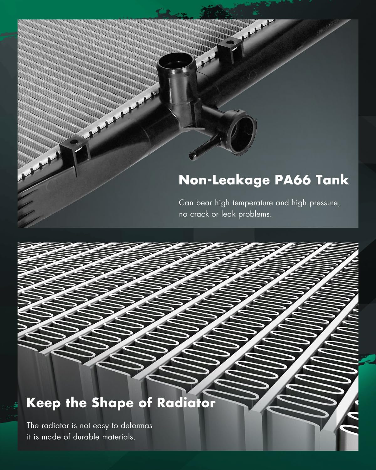 SCITOO Engine Coolant Radiator Assembly for Hyundai Santa Fe 2007-2009 V6 2.7L 3.3L, Replace 2897