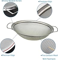 Vista 5 de Stainless Steel 60 Mesh Paint Strainer Fits Nicely Over a 5 Gallon Bucket and Filters Out Particulates From Almost Any Liquid, Easy to Use and Clean