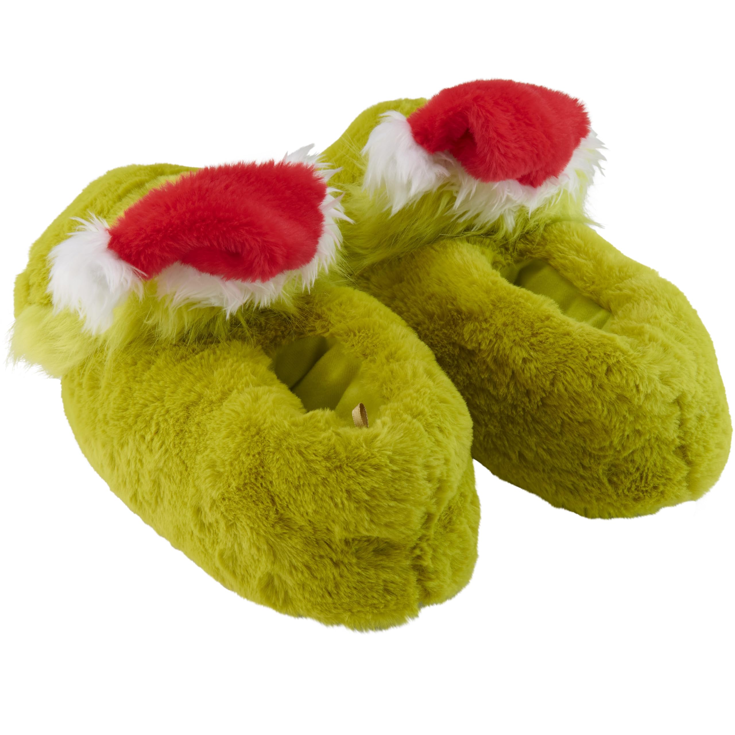 Zapatillas de estar por casa The Grinch en 3D, zapatillas de felpa con gorro de Papá Noel, zapatillas con pompones, unisex, color verde