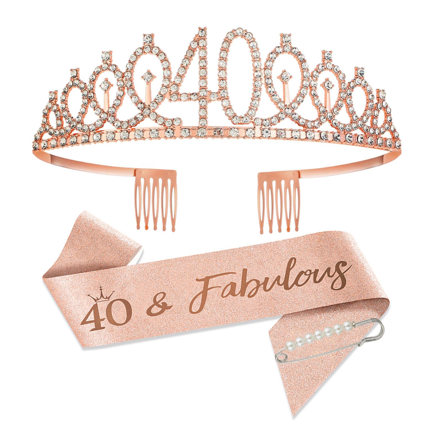 SCBOY Cumpleaños Decoration Rose Gold corona cumpleaños Banda cumpleaños and Tiara Regalos para la decoración de la fiesta de cumpleaños