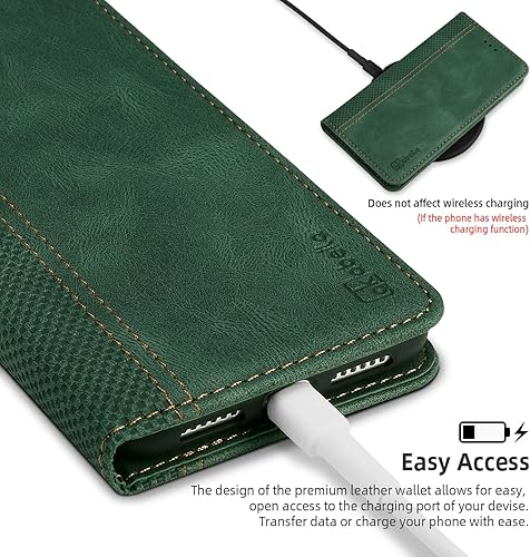 Miniatura 5 de AKABEILA Funda para Nokia C02TA1522 Premium PU Cuero Flip Wallet Case con cierre magnético Kickstand ranuras para tarjetas Folio teléfono móvil