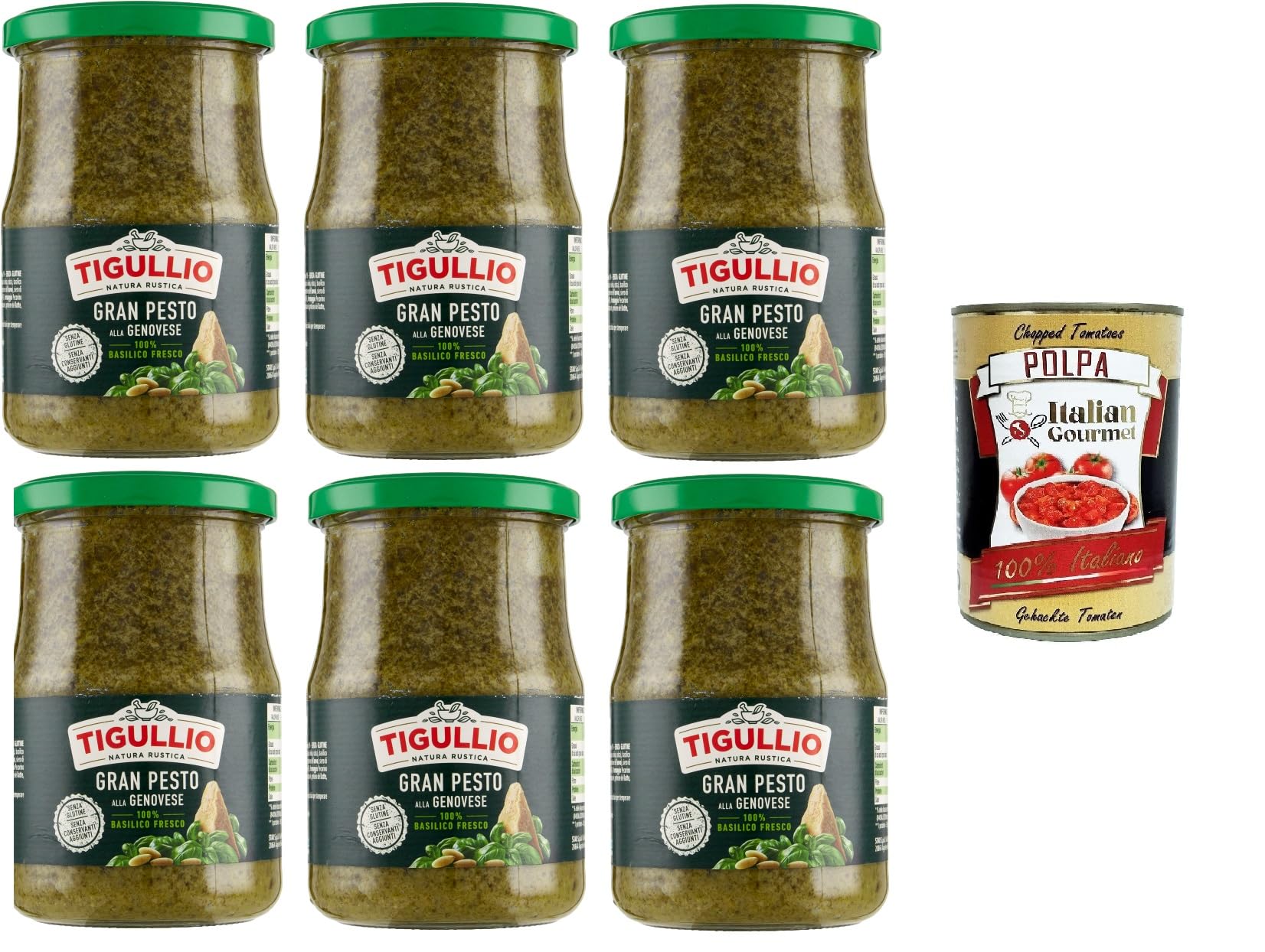 Italian Gourmet Tigullio GranPesto alla Genovese Pesto 6 x 500g Basilikum