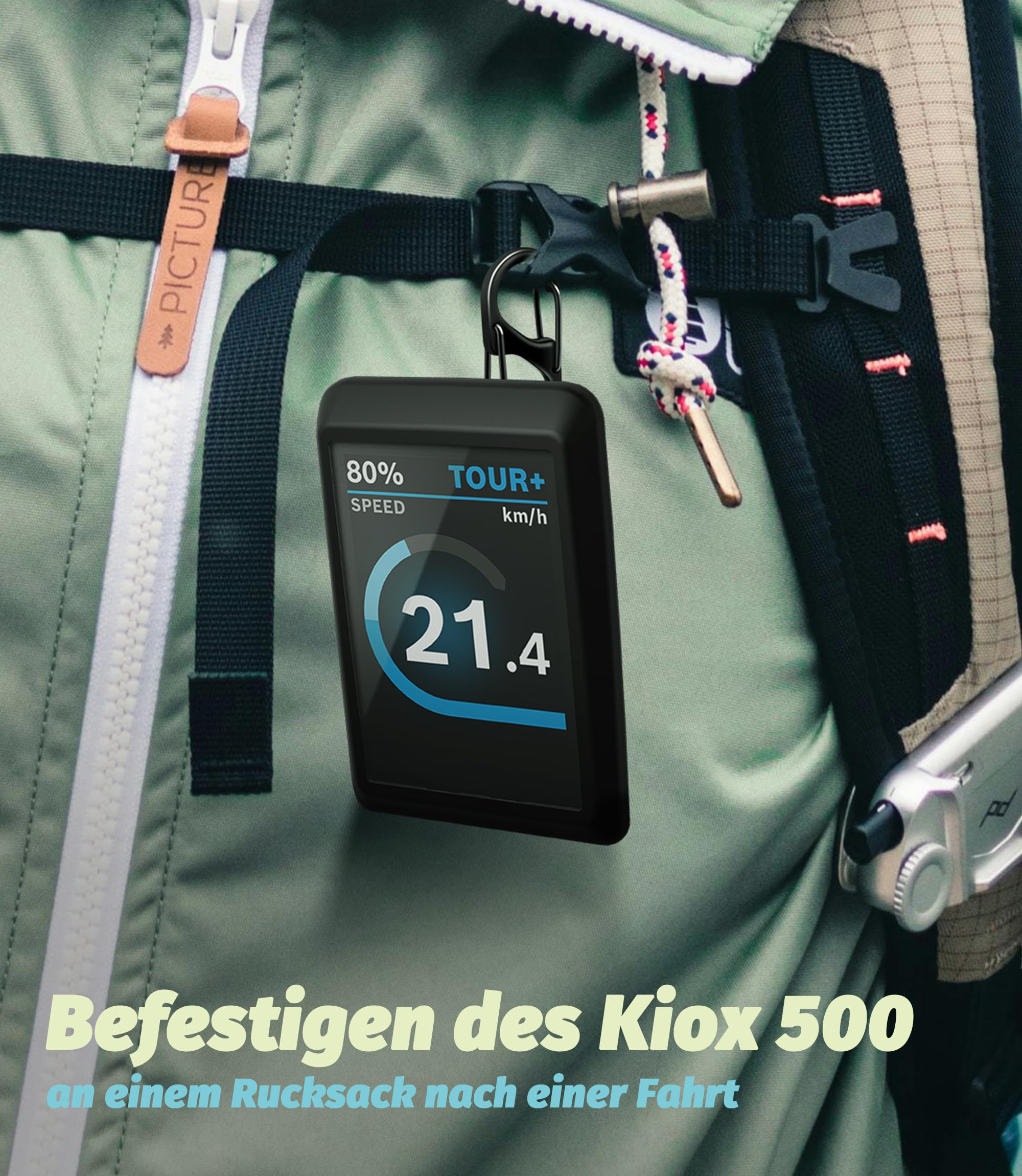 NEWZEROL Torba kompatybilna z Bosch Kiox 500 z osłoną ochronną, wodoszczelne etui do Kiox 500, odporne na zarysowania, uderzenia – akcesoria do roweru elektrycznego, etui z 2 kółkami na klucze