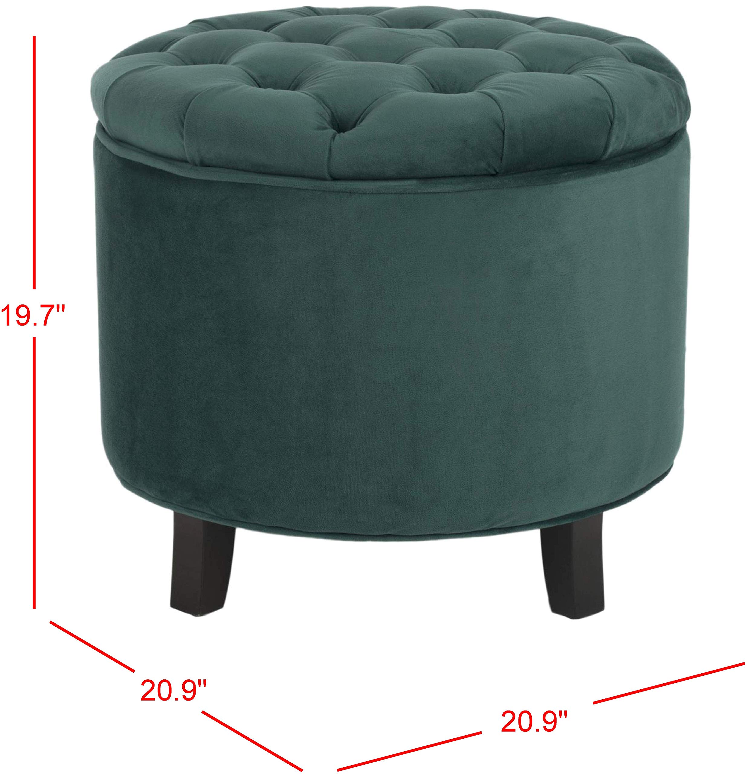 Safavieh Otomana tapizada, en Color Marino, 55 x 55 x 50 Pulgadas
