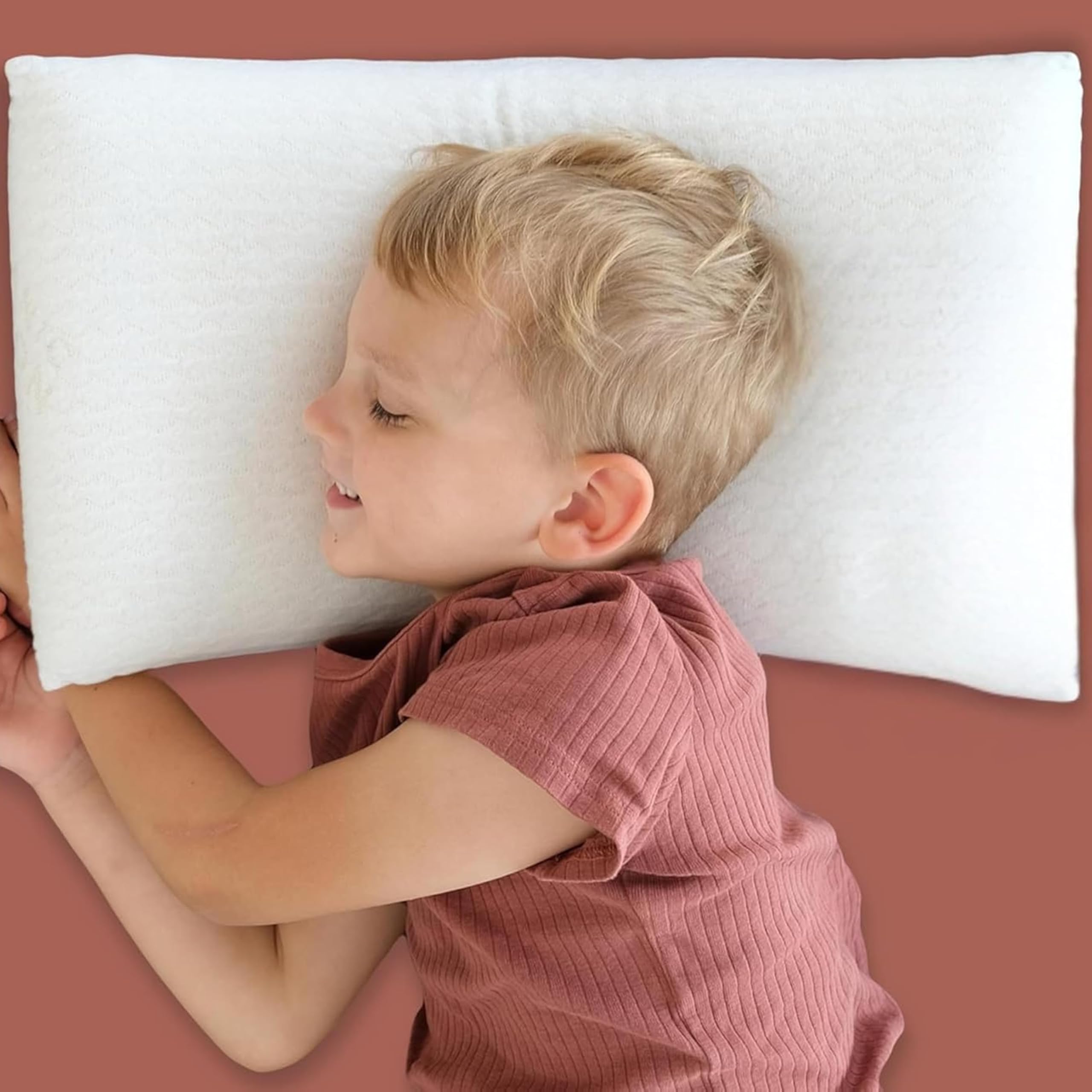 KNERST® Oreiller Enfant 25x50 Mémoire de Forme - Oreiller Bébé et Coussin Enfant Ergonomique Hauteur 6 cm - Oreiller 50x25 Anti Acariens - Idéal 2 3 4 5 6 Ans