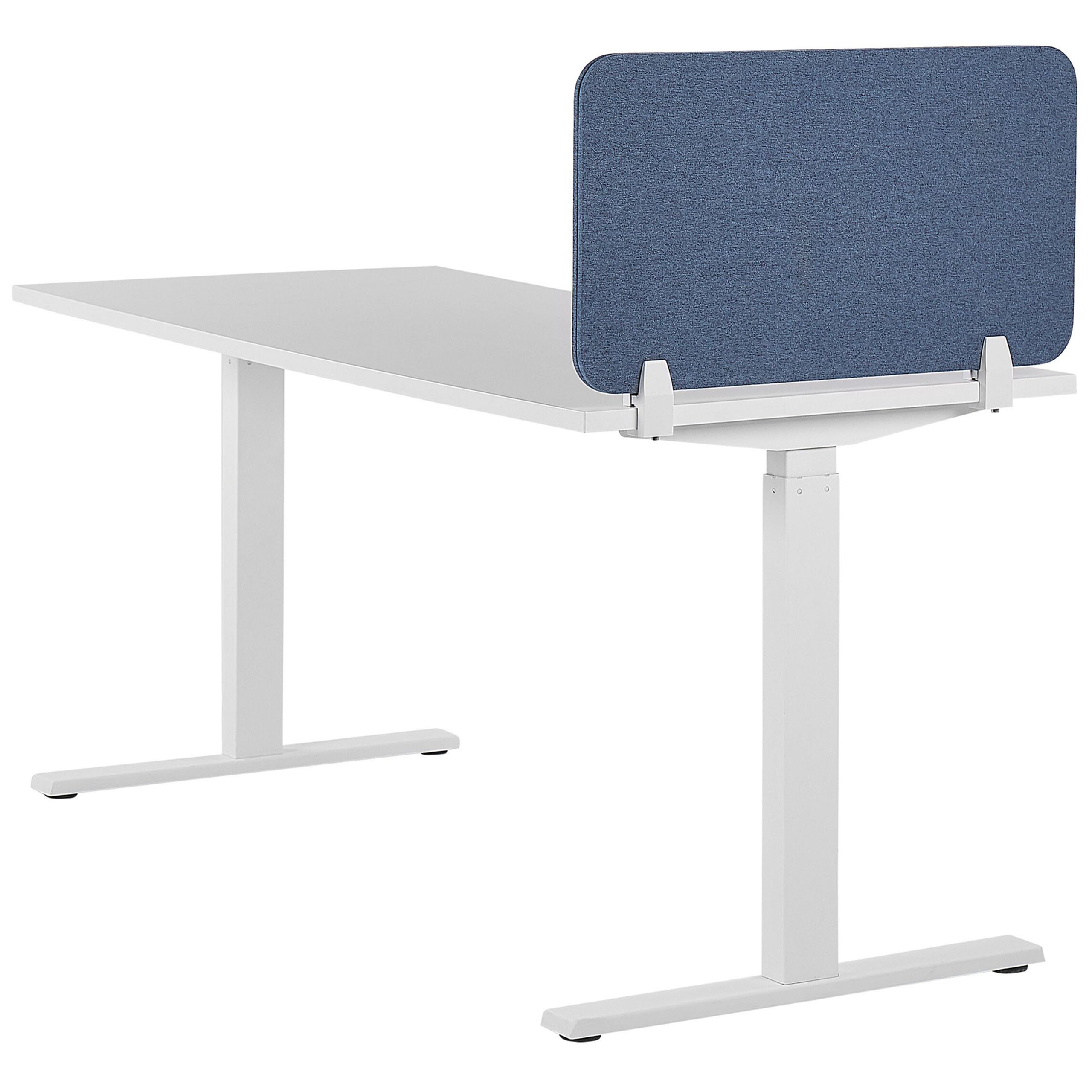 Beliani Séparateur Cloison Acoustique de Bureau et Table Bleu 80 x 40 cm Réduit Le Bruit et Les Distractions Visuelles Idéal pour Le Open Space