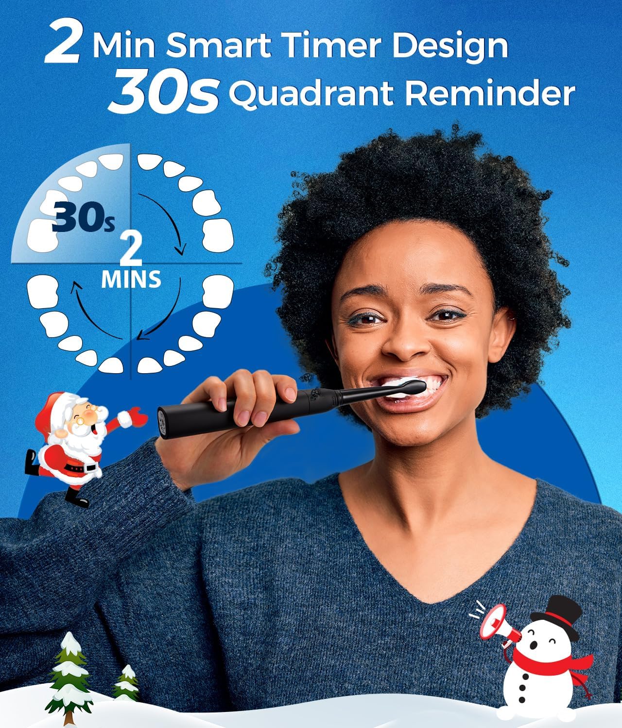 Electric Toothbrush, Sonic Toothbrushes with 8 Brush Heads 40000 VPM 5 Modes thumbnail 7