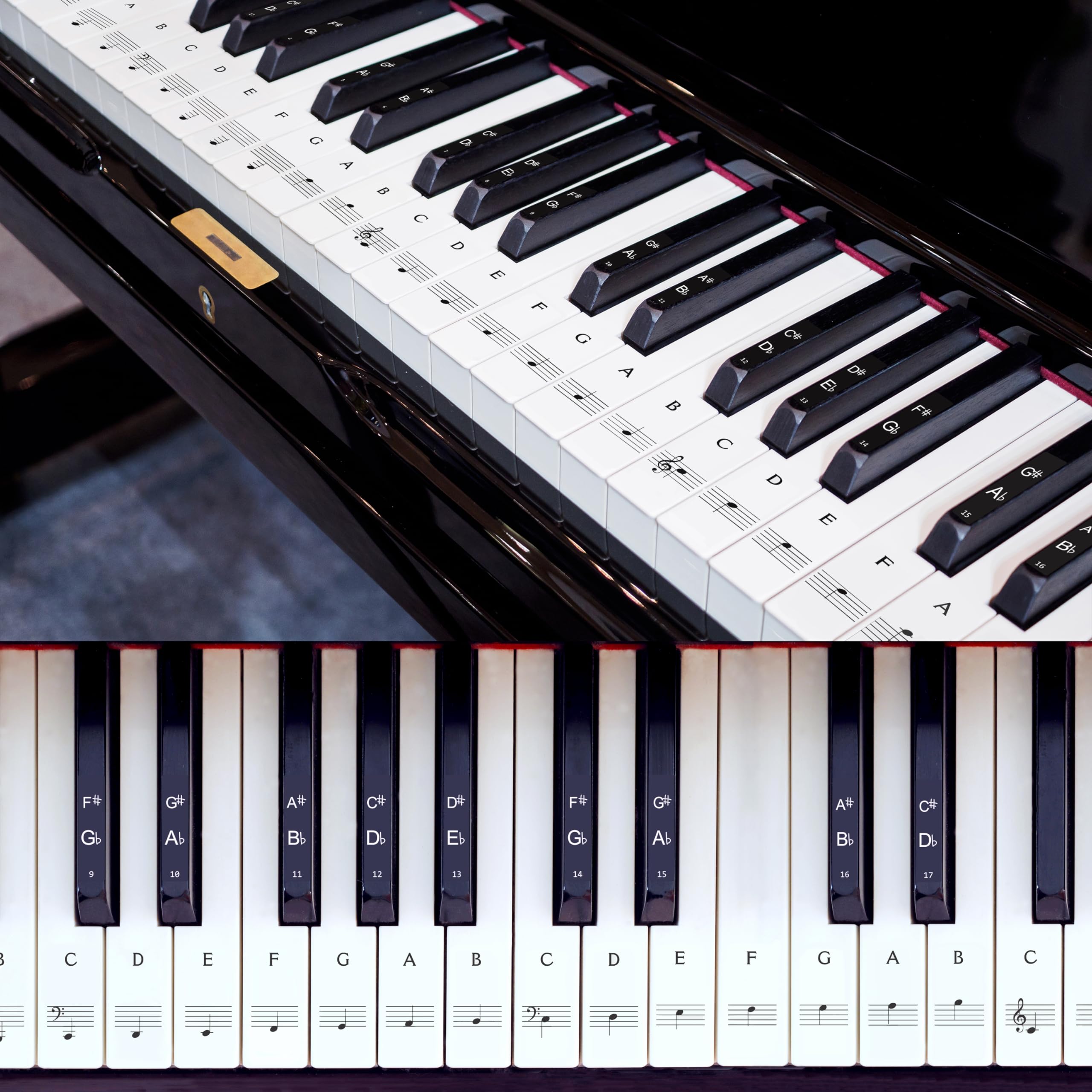 Sponsored Ad - Piano Key Sticker Labels for 37, 49, 54, 61, and 88 Keys, with Guide, Keyboard Removal Stickers, No Residue Left After Removal
