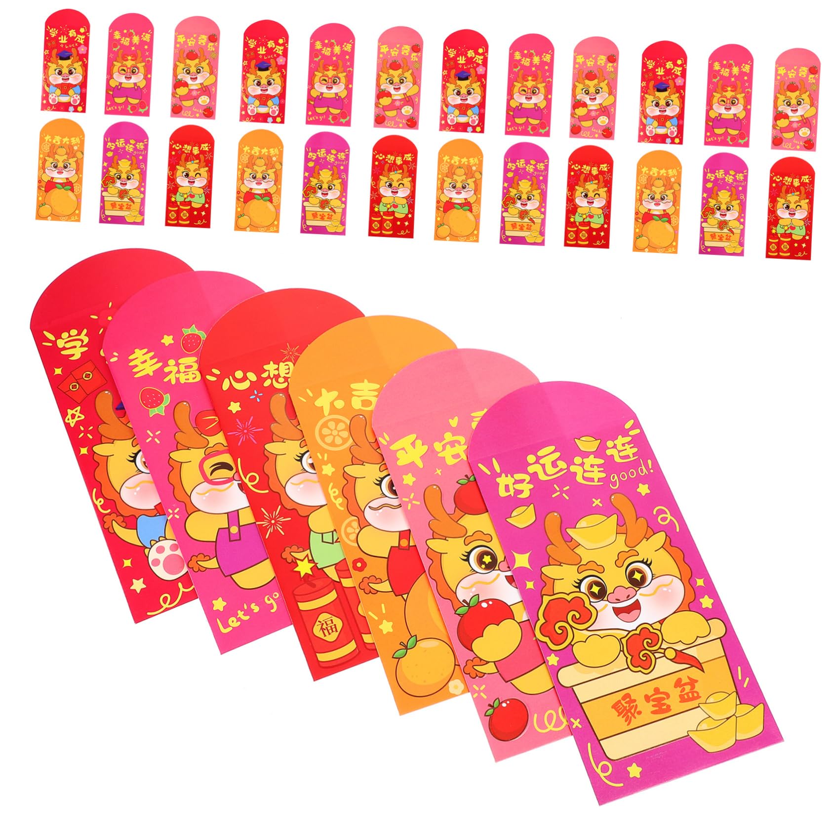 LALAFINA 150piezas Sobres Rojos De Año Chino Diseño De Dragón Paquete De De Dinero Para Celebraciones Festivas y Tradiciones Culturales