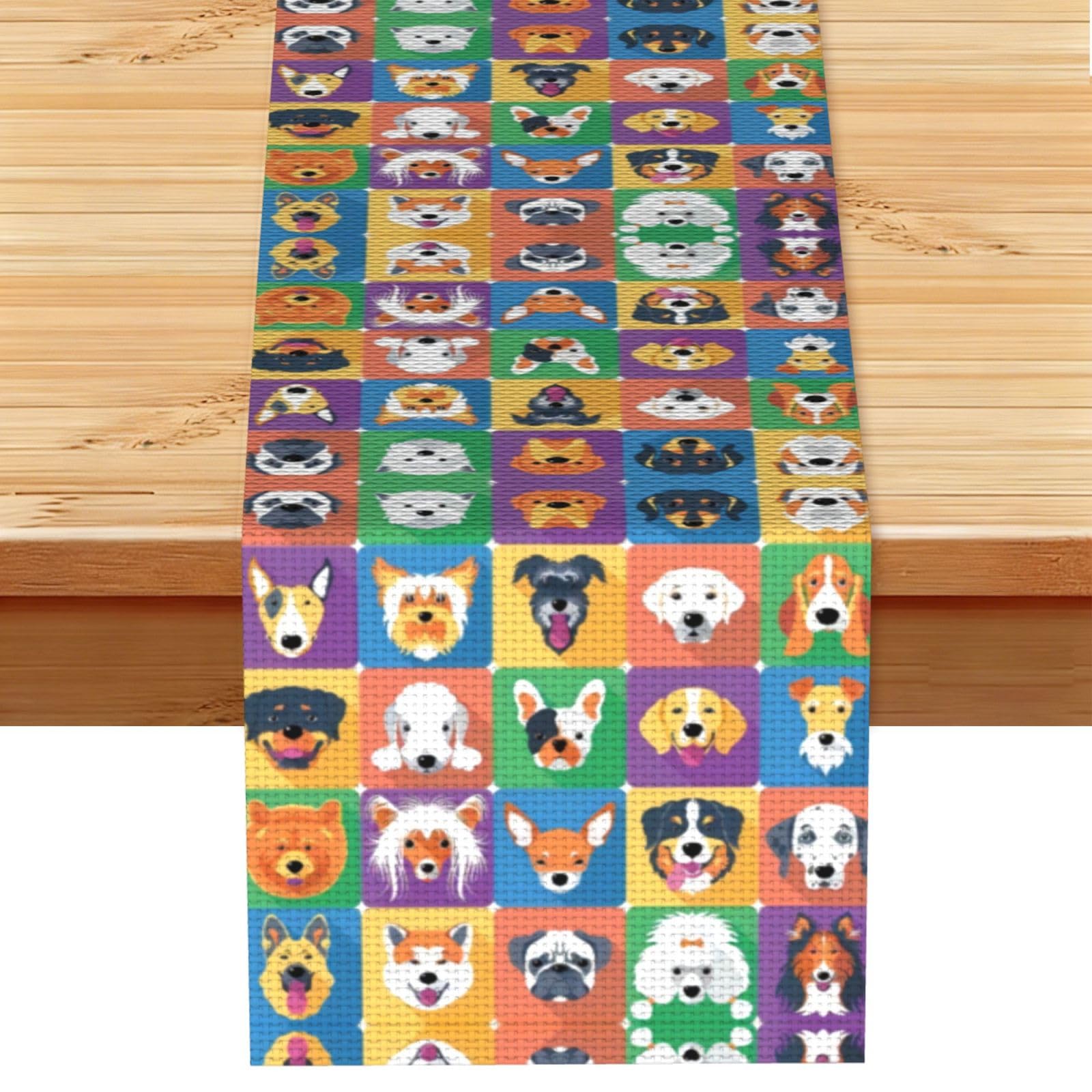 Dog Linen Feel Table Runner Wedding Party Home Decoration