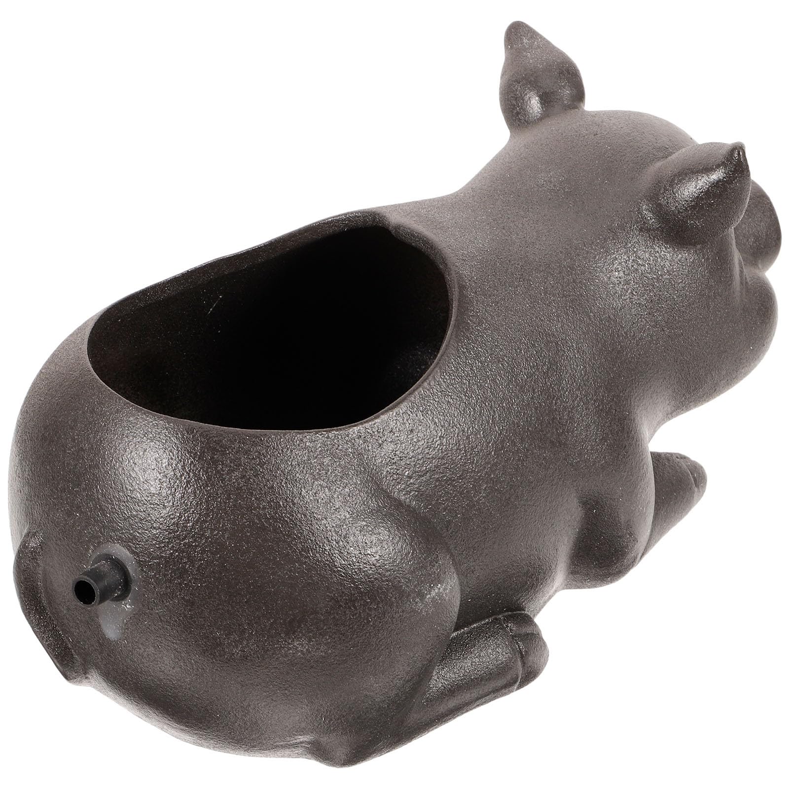 ibasenice Keramikbrunnenschwein Zirkulierendes Schwein Schwarz für Gartenbrunnen und Innenraum Entspannender Wasserfluss Natürliche Wasserzirkulation Brunnendekoration für Außenbereich